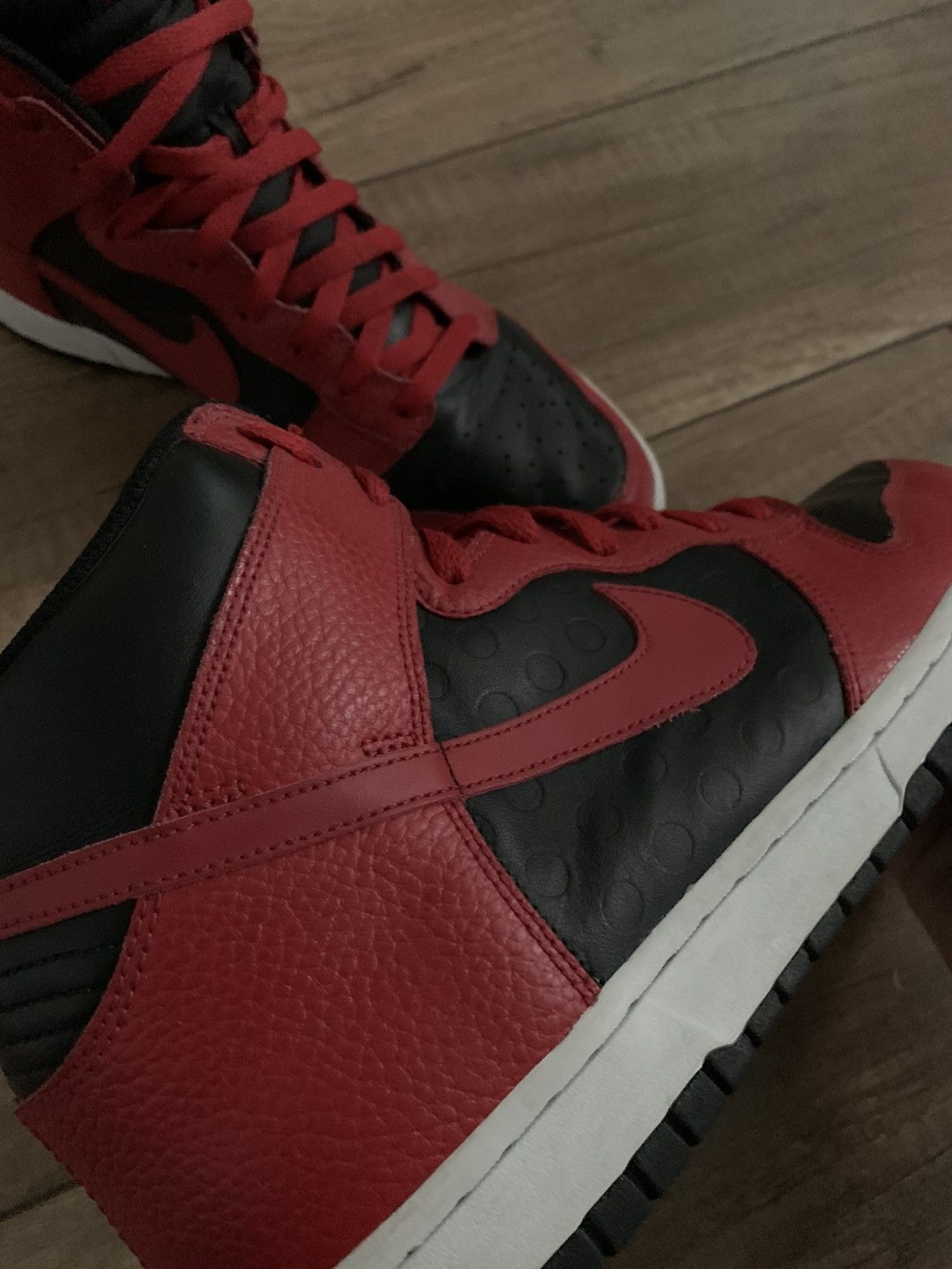 Nike RARE Nike Dunk High Be True To Your Street Bred Black Red Size US 10.5 / EU 43-44 - 19 Thumbnail