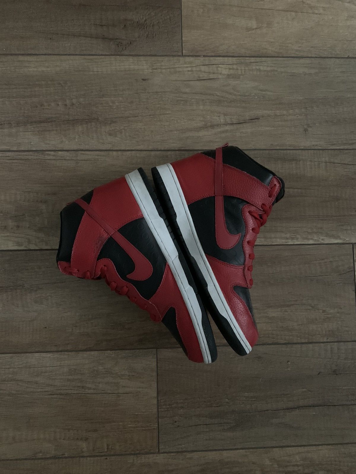 Nike RARE Nike Dunk High Be True To Your Street Bred Black Red Size US 10.5 / EU 43-44 - 20 Thumbnail