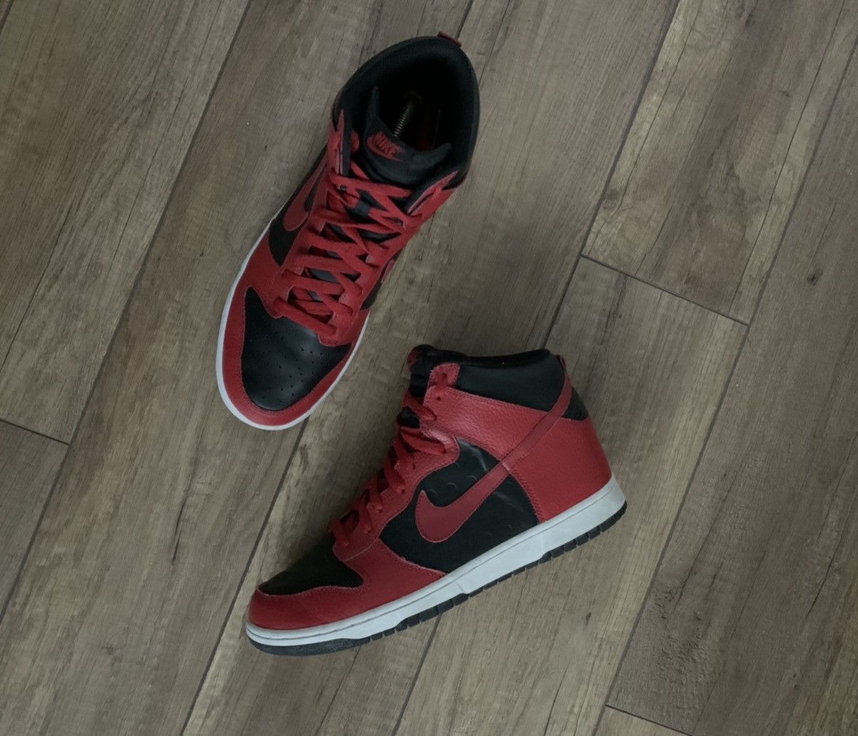 Nike RARE Nike Dunk High Be True To Your Street Bred Black Red Size US 10.5 / EU 43-44 - 13 Thumbnail