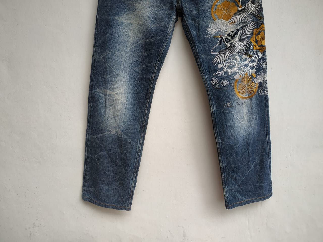 Japanese Brand Karakuri Tamashi Japan, Embroidery Jeans Size US 30 / EU 46 - 7 Thumbnail