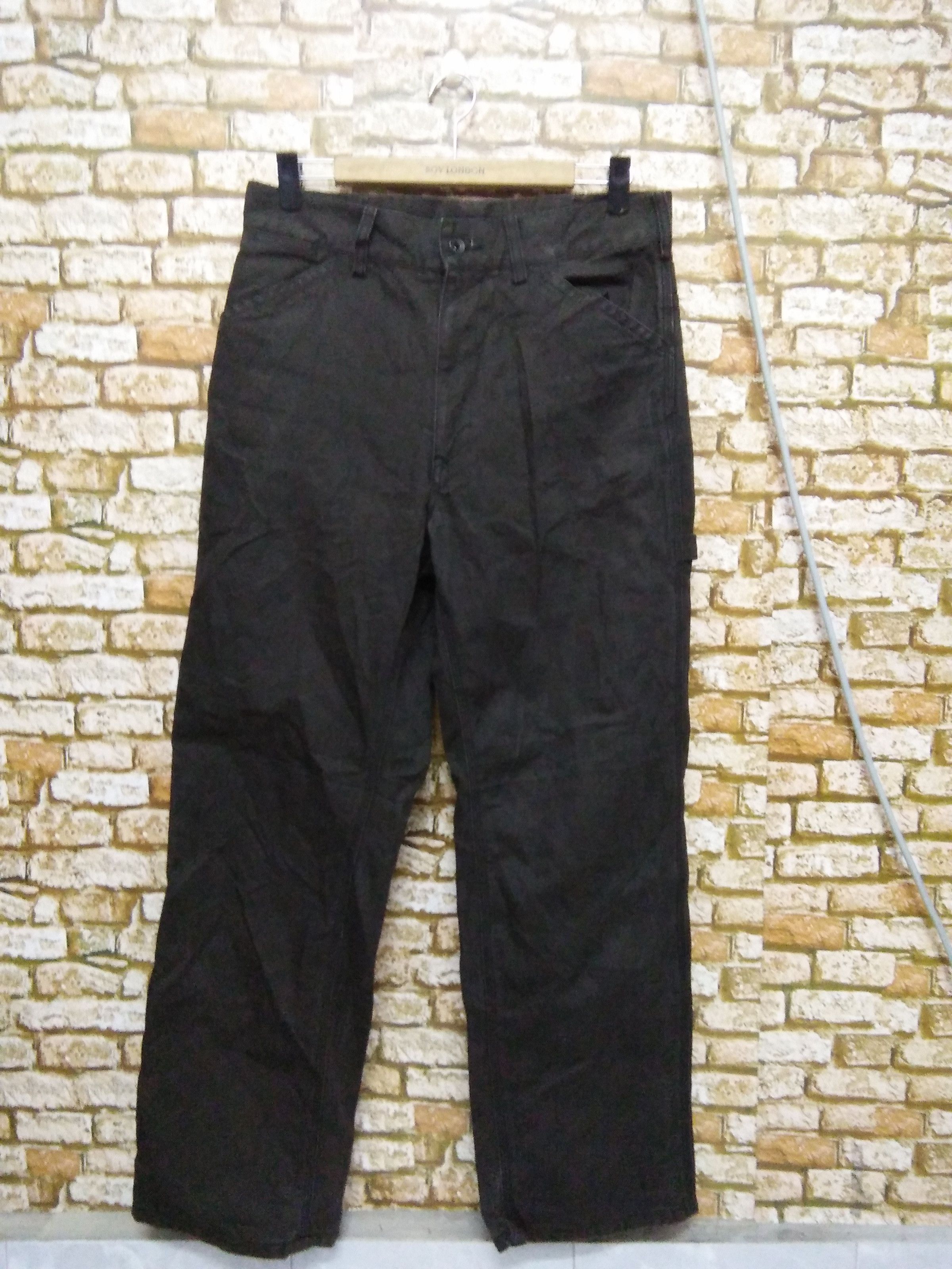 image of Tete Homme Issey Miyake Duck Canvas Trousers (A676) in Dark Brown, Men's (Size 32)