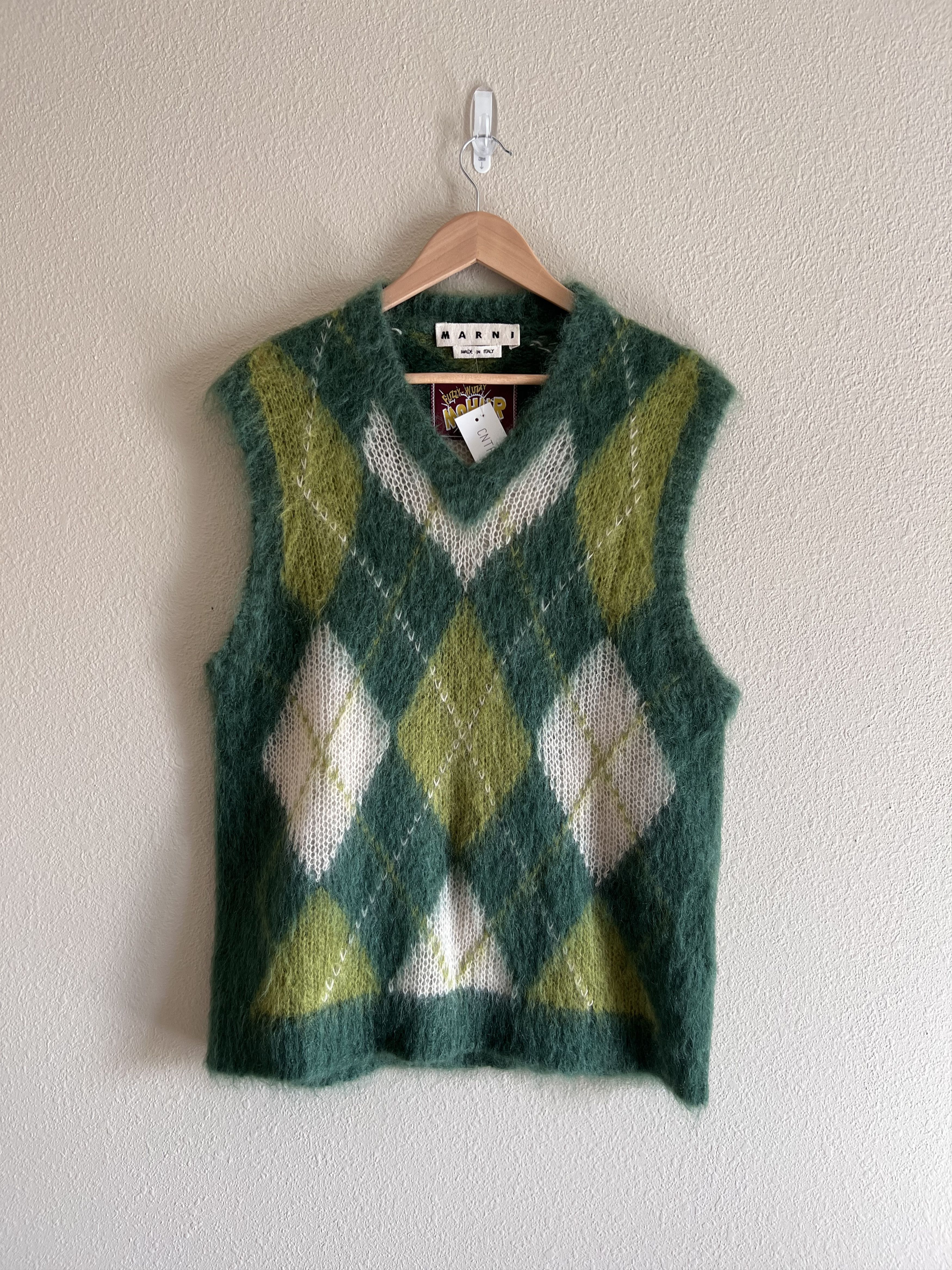 Marni Marni Mohair Argyle Sweater Vest in Green Size US M / EU 48-50 / 2 - 1 Thumbnail