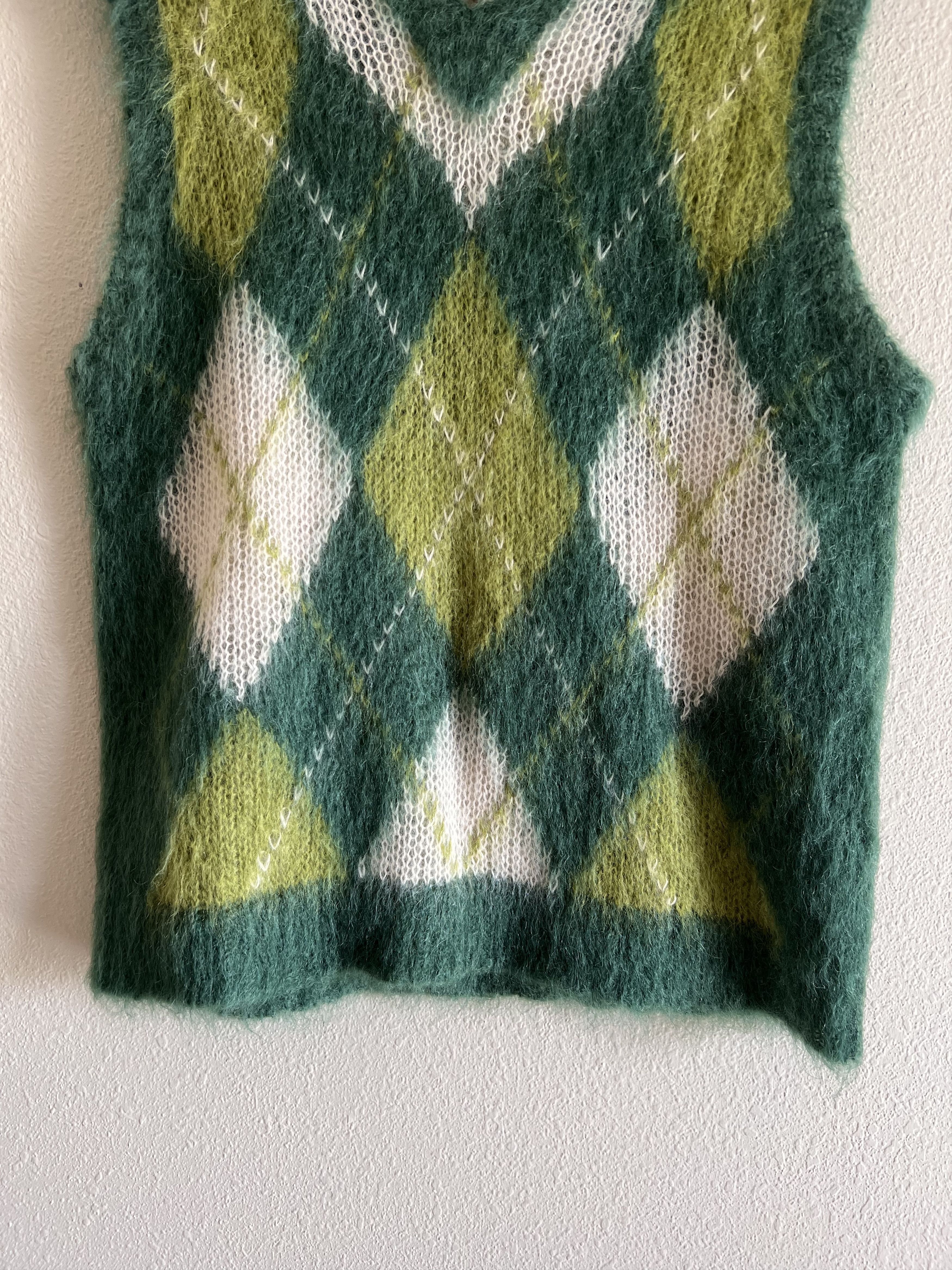 Marni Marni Mohair Argyle Sweater Vest in Green Size US M / EU 48-50 / 2 - 3 Thumbnail
