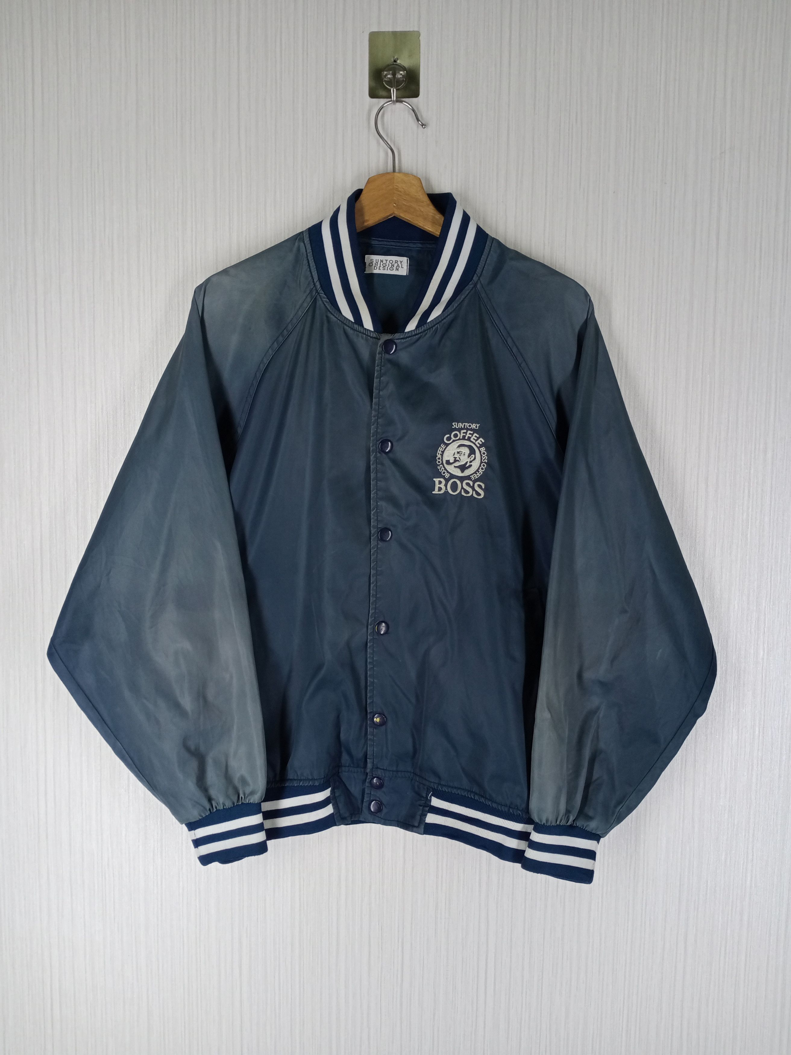 Vintage Suntory Coffee Boss Varsity Nylon Jacket Distressed