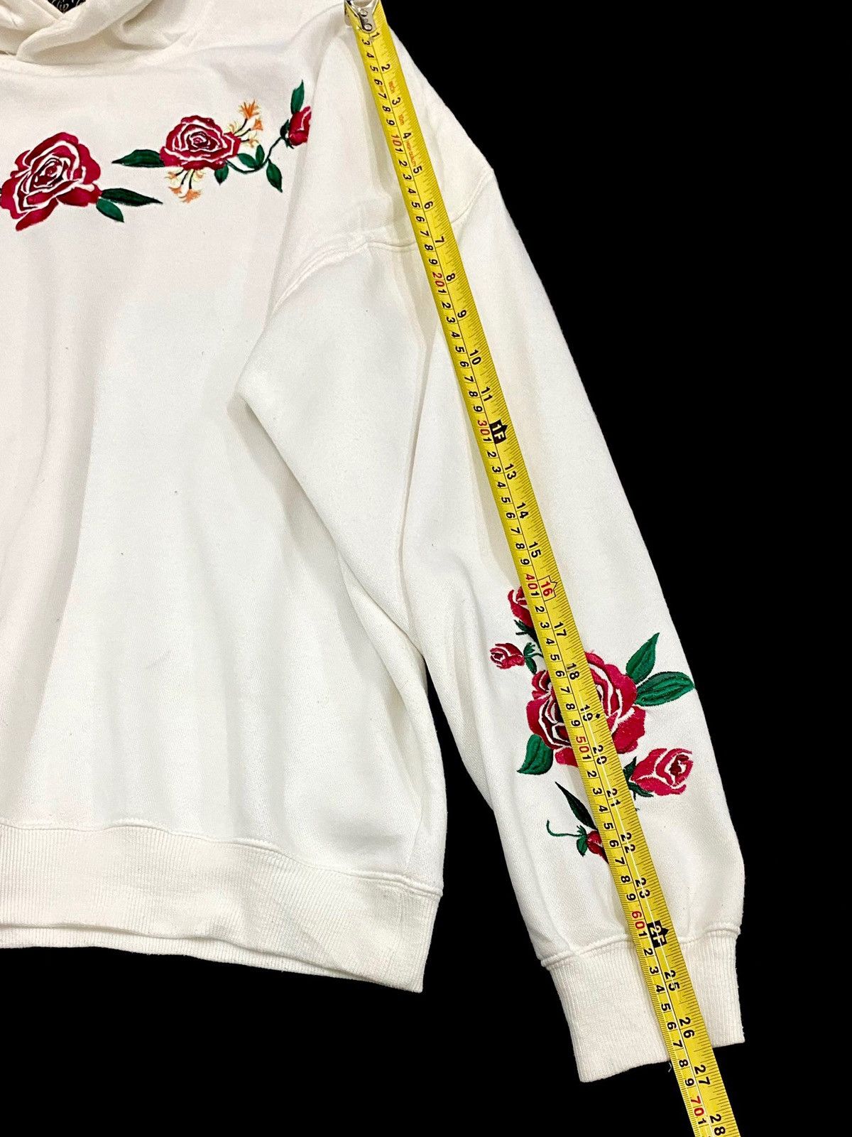 Japanese Brand ENGLAND RETRO WHITE HOODIE WITH EMBROIDERY ROSE 🌹 Size US L / EU 52-54 / 3 - 16 Thumbnail