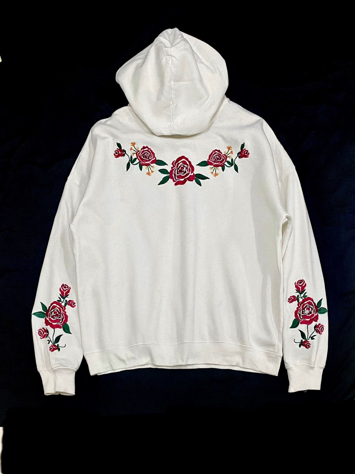 Japanese Brand ENGLAND RETRO WHITE HOODIE WITH EMBROIDERY ROSE 🌹 Size US L / EU 52-54 / 3 - 1 Thumbnail