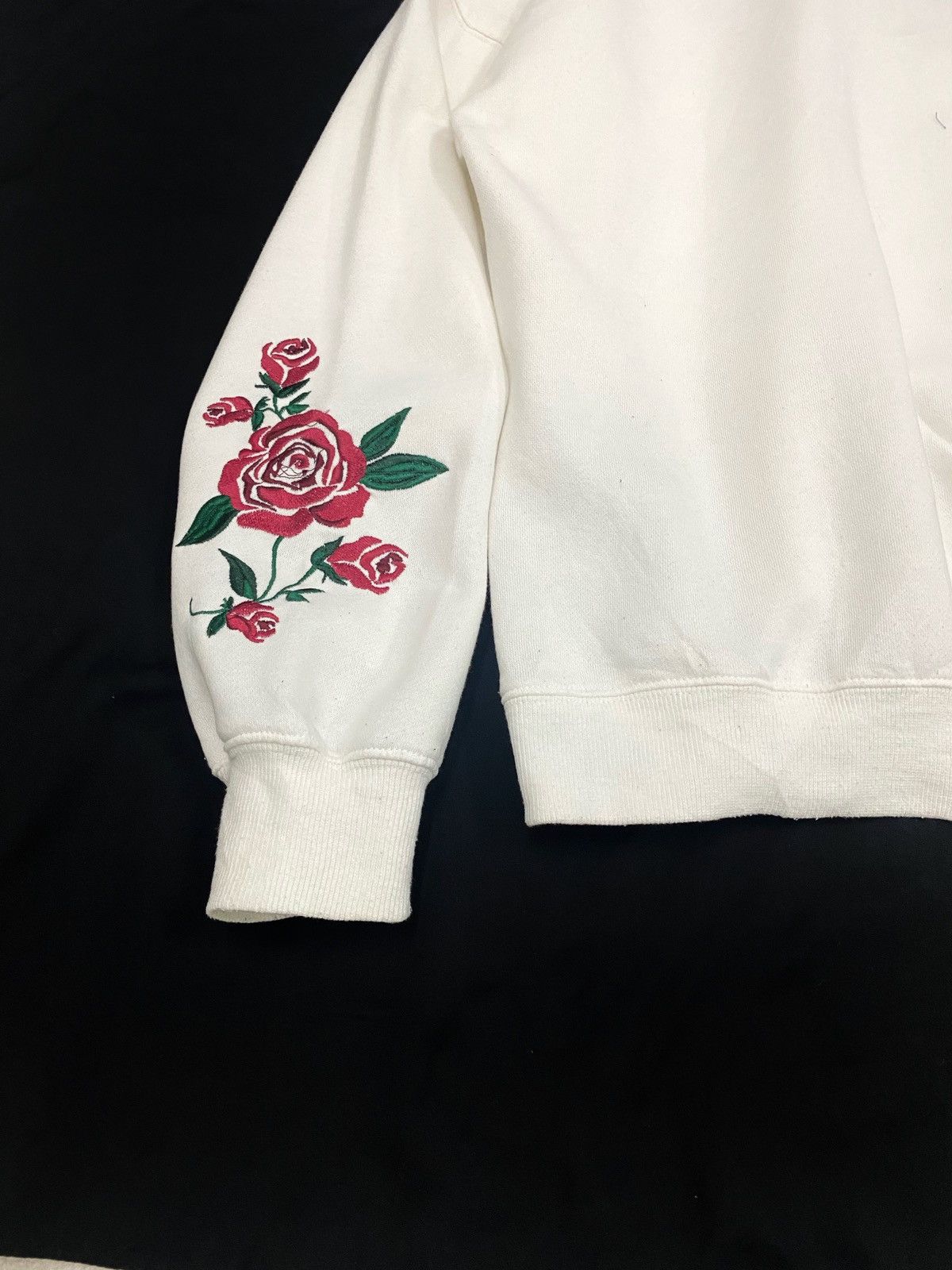 Japanese Brand ENGLAND RETRO WHITE HOODIE WITH EMBROIDERY ROSE 🌹 Size US L / EU 52-54 / 3 - 10 Thumbnail