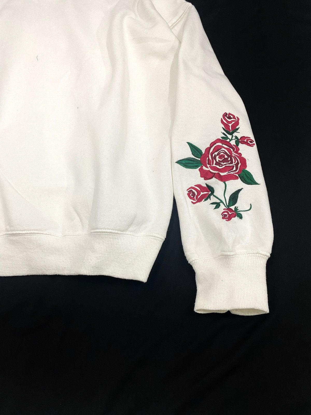 Japanese Brand ENGLAND RETRO WHITE HOODIE WITH EMBROIDERY ROSE 🌹 Size US L / EU 52-54 / 3 - 9 Thumbnail