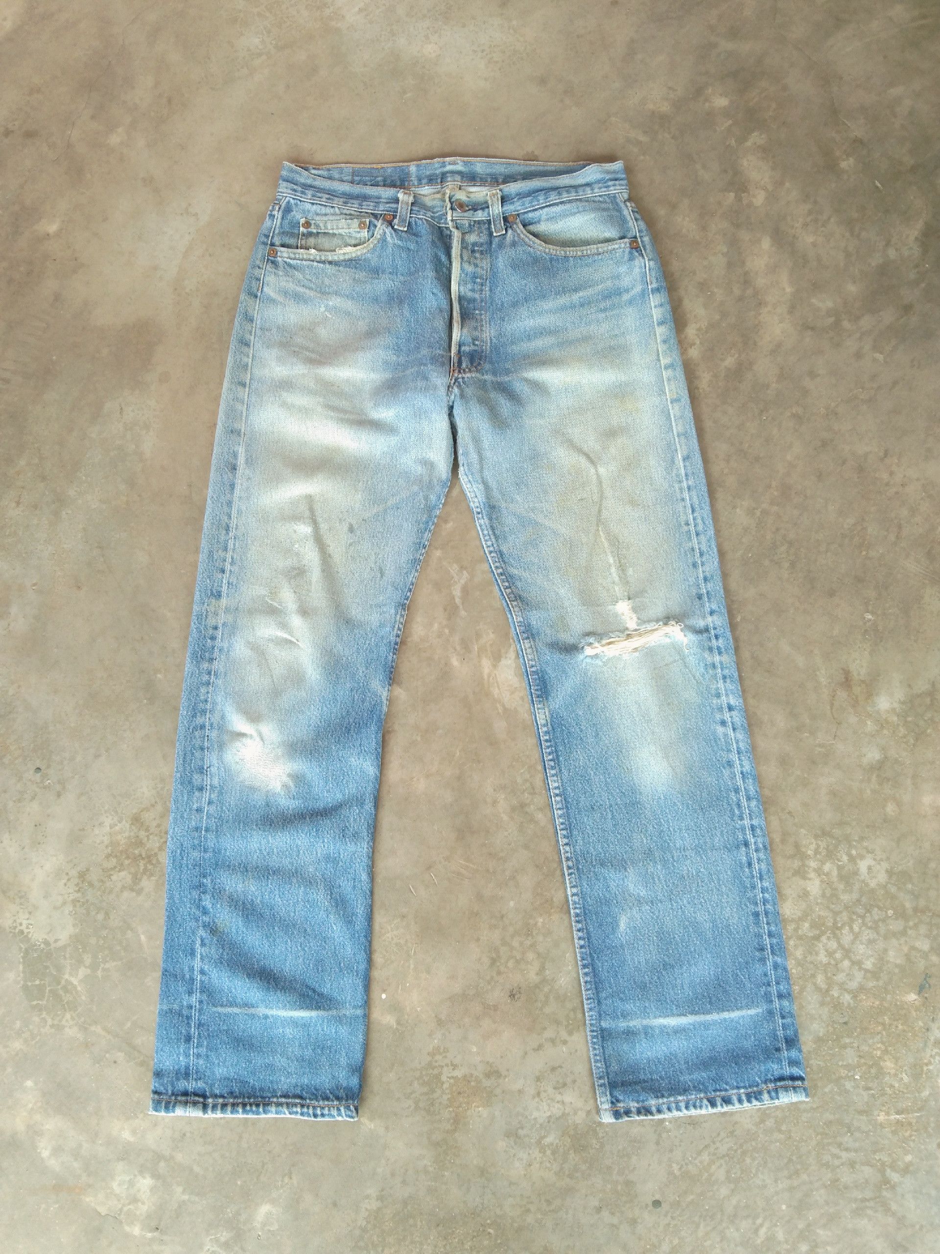 Vintage 80s Mud Wash Vintage Levi's 501 Made In USA Distressed Jeans ...