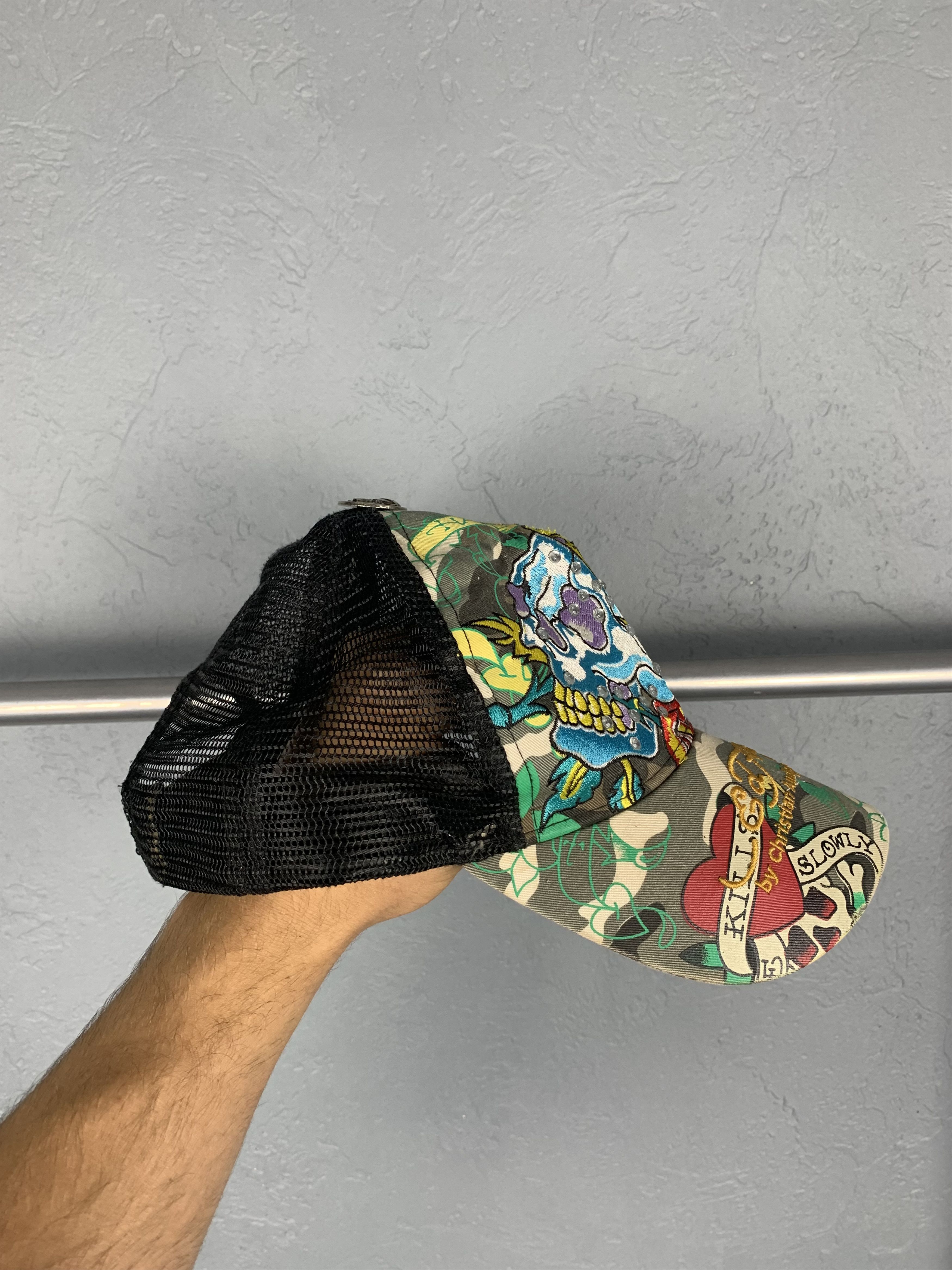 Christian Audigier × Ed Hardy × Vintage Ed Hardy by Christian Audigier Mens Hat Cap Size ONE SIZE - 2 Thumbnail