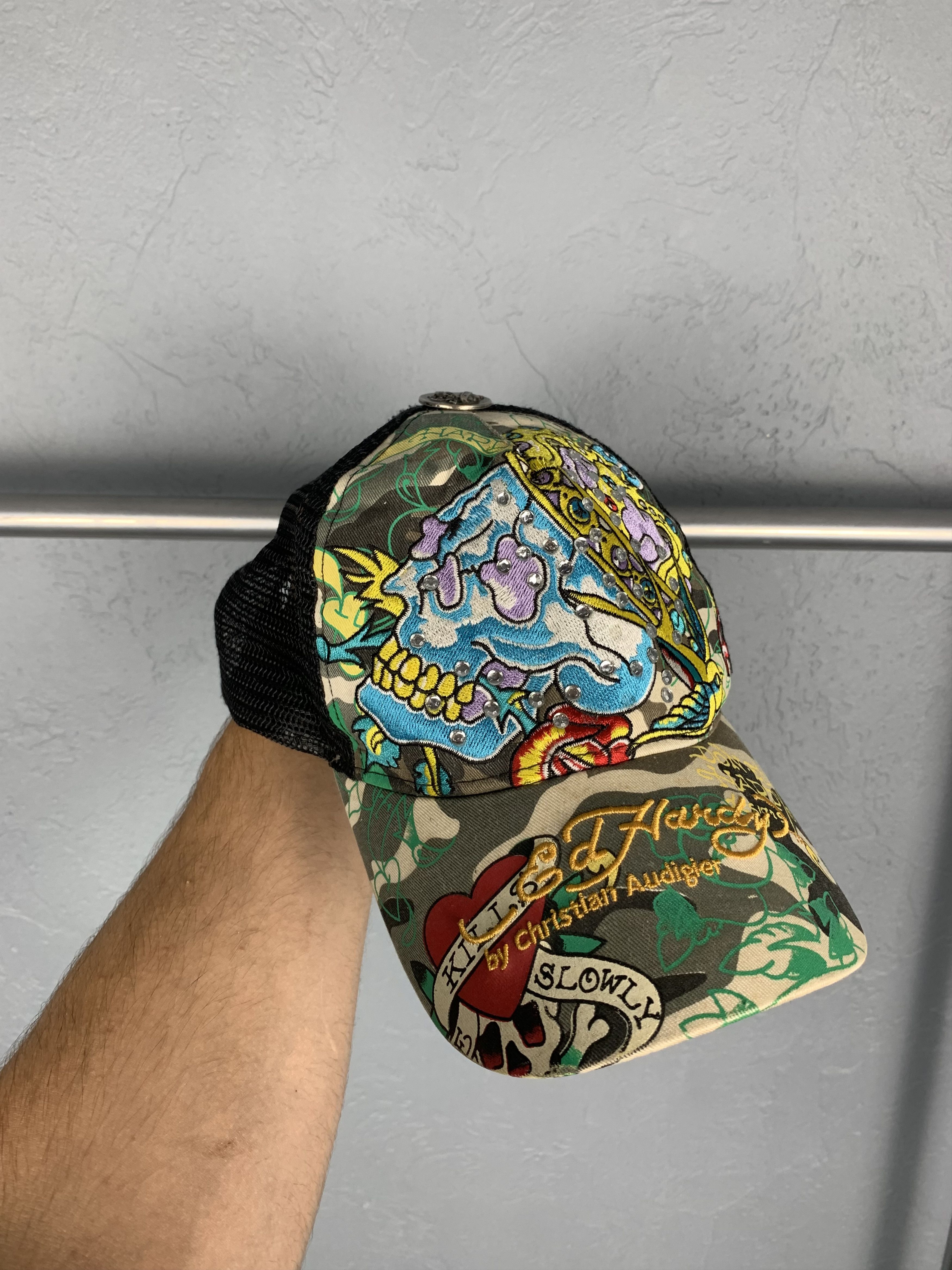 Christian Audigier × Ed Hardy × Vintage Ed Hardy by Christian Audigier Mens Hat Cap Size ONE SIZE - 1 Thumbnail