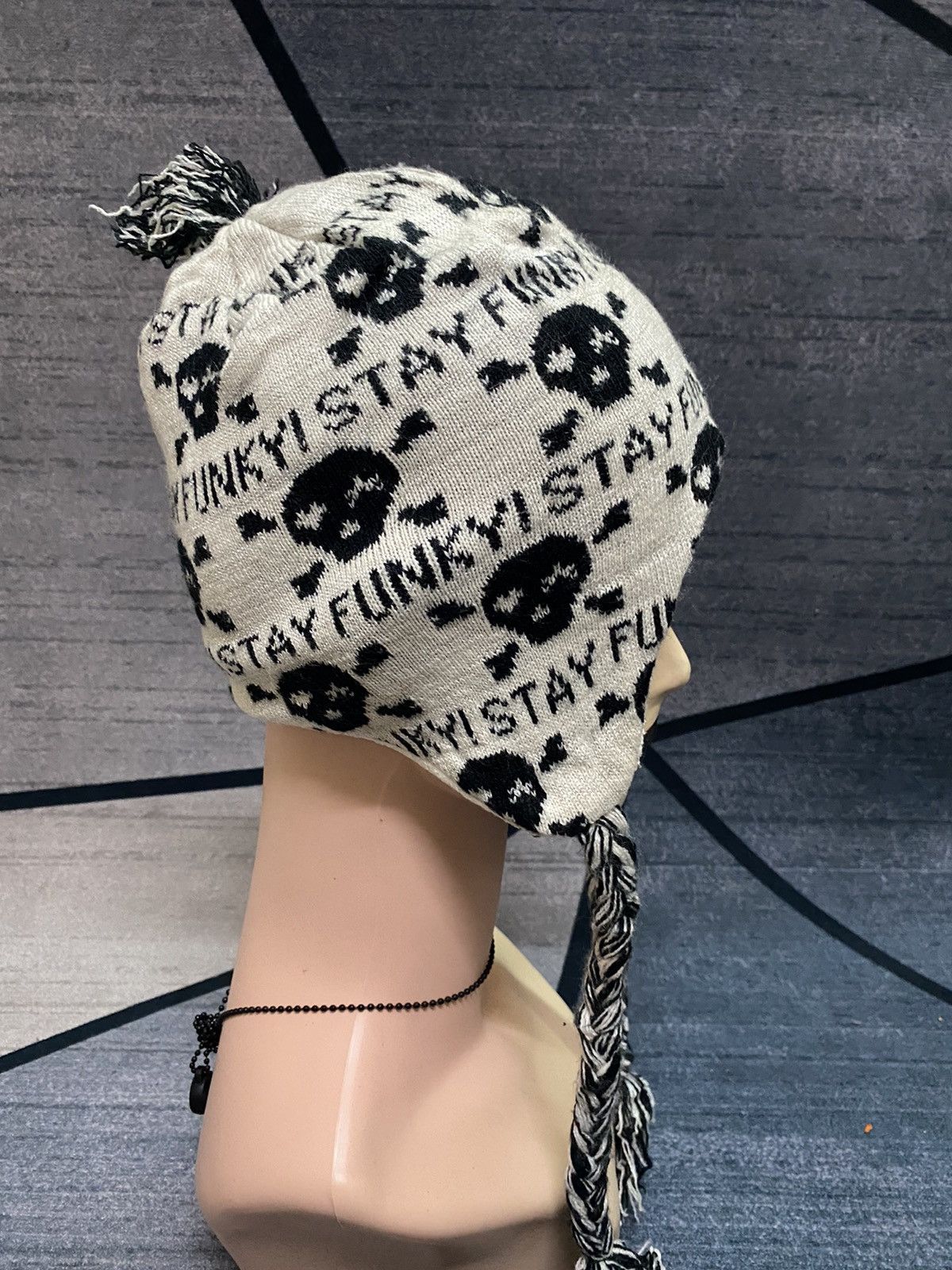 Japanese Brand Japanese Brand Stay funky Skeleton Trapper Beanie Hat Size ONE SIZE - 1 Thumbnail