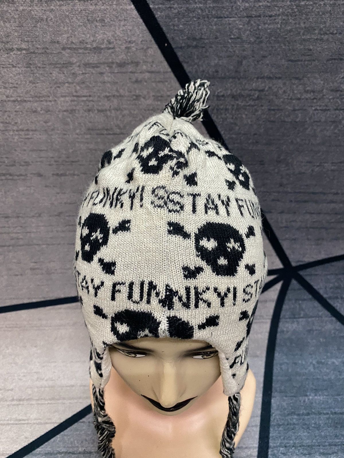 Japanese Brand Japanese Brand Stay funky Skeleton Trapper Beanie Hat Size ONE SIZE - 2 Thumbnail