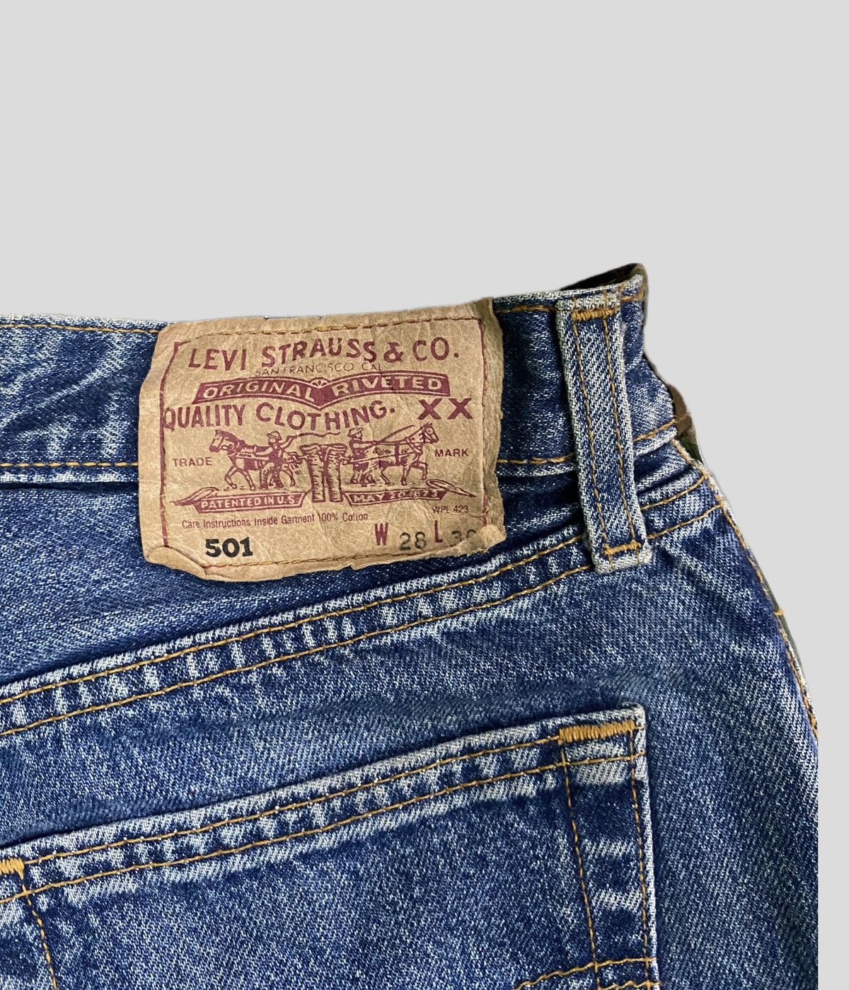 Levi's × Vintage Vintage LEVIS 501 Custom Camo Reconstructed Hybrid Denim Size US 28 / EU 44 - 9 Thumbnail