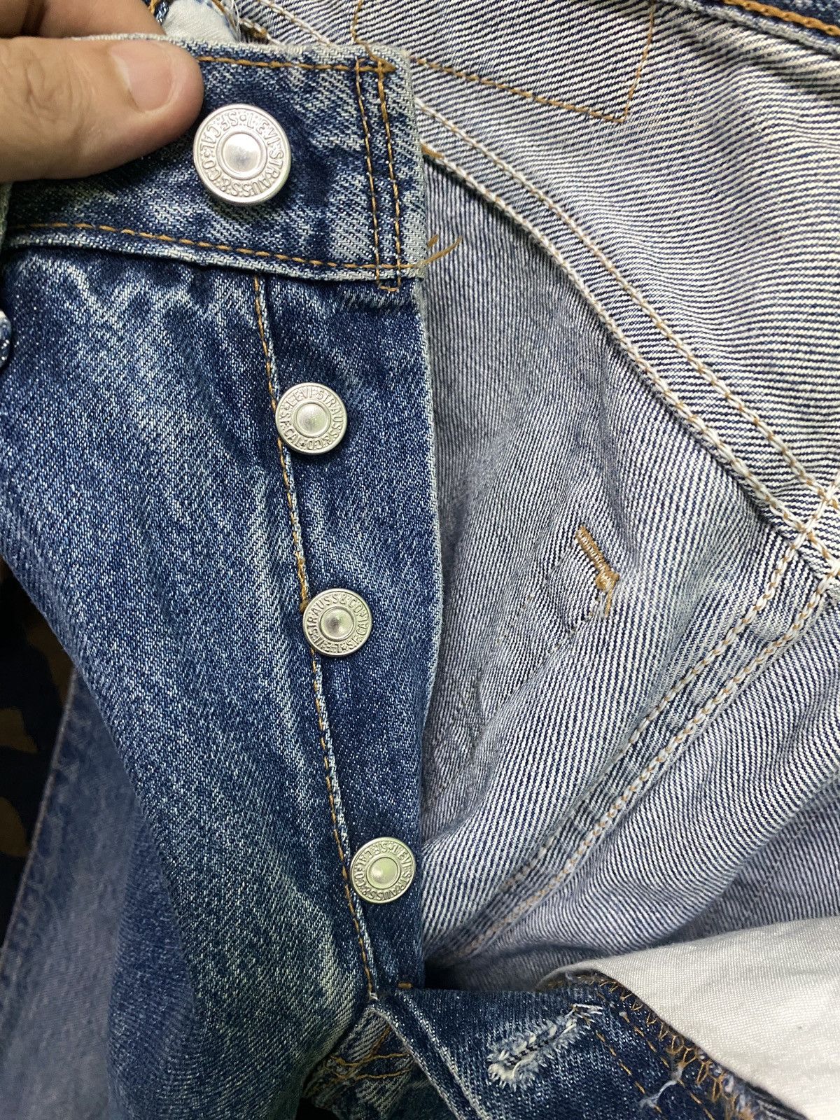 Levi's × Vintage Vintage LEVIS 501 Custom Camo Reconstructed Hybrid Denim Size US 28 / EU 44 - 11 Thumbnail