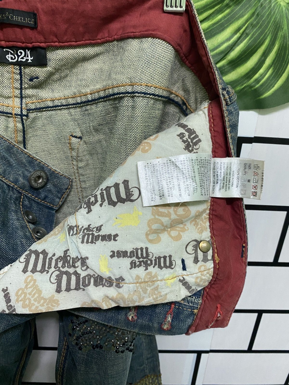 Designer × Disney × Japanese Brand Japan KOOK & CHELICA Mickey Mouse Design Low Rise Denim Size US 30 / EU 46 - 22 Thumbnail
