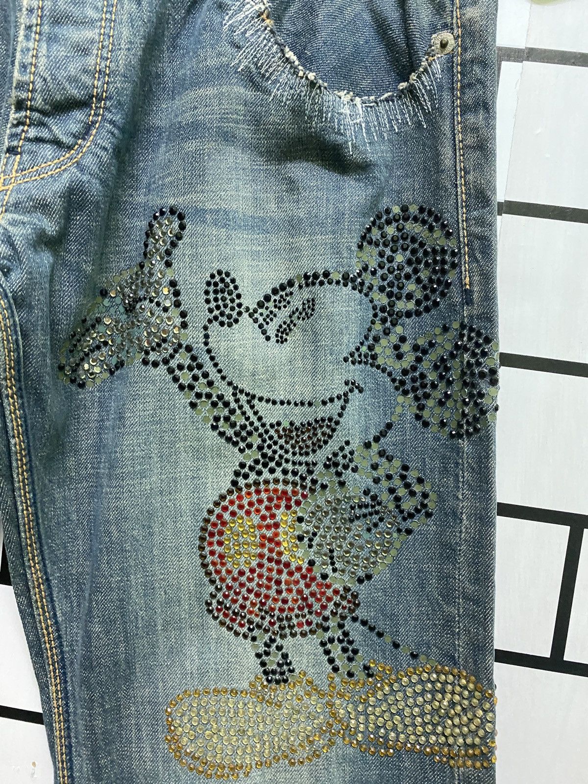 Designer × Disney × Japanese Brand Japan KOOK & CHELICA Mickey Mouse Design Low Rise Denim Size US 30 / EU 46 - 4 Thumbnail