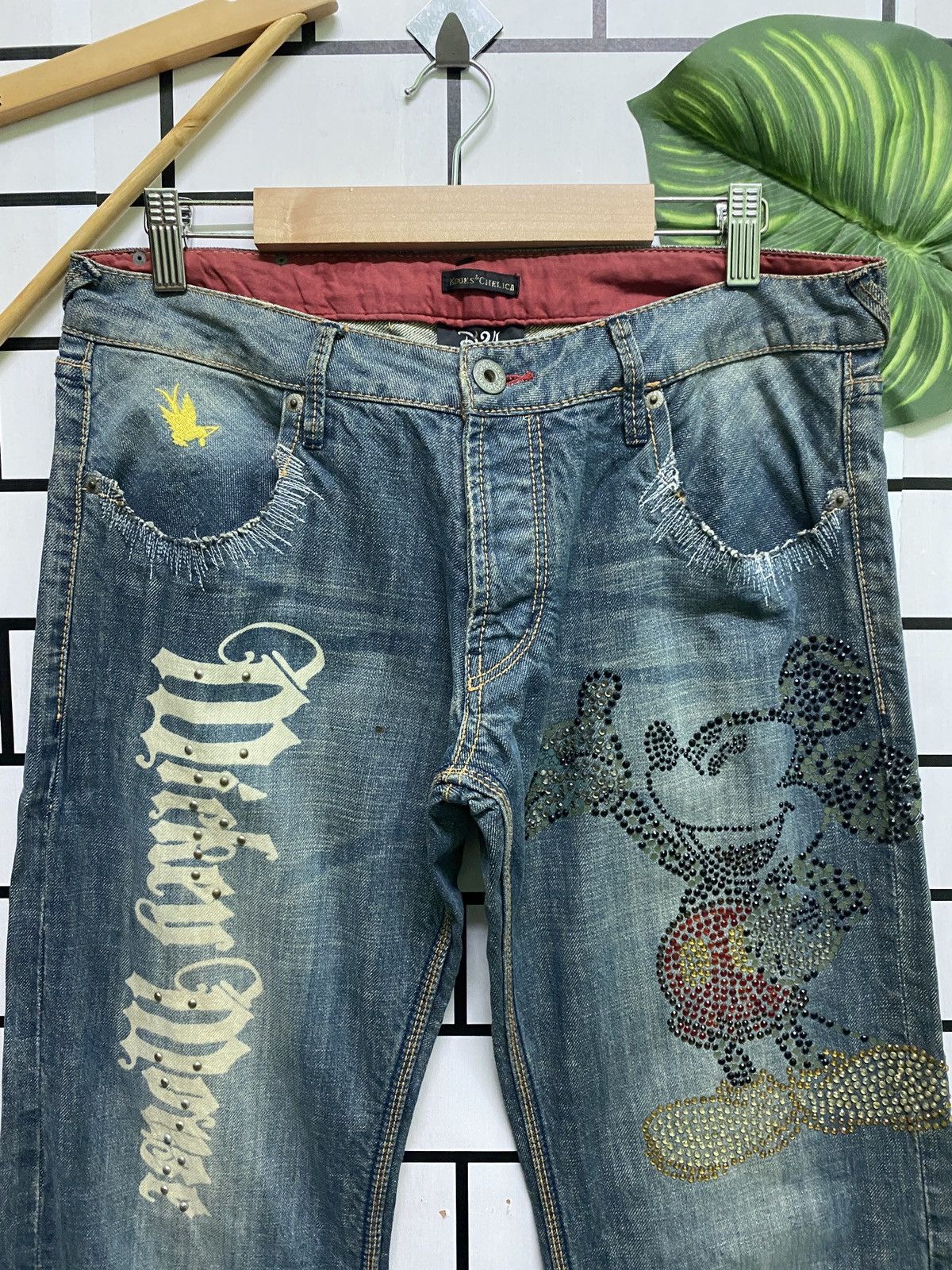 Designer × Disney × Japanese Brand Japan KOOK & CHELICA Mickey Mouse Design Low Rise Denim Size US 30 / EU 46 - 3 Thumbnail