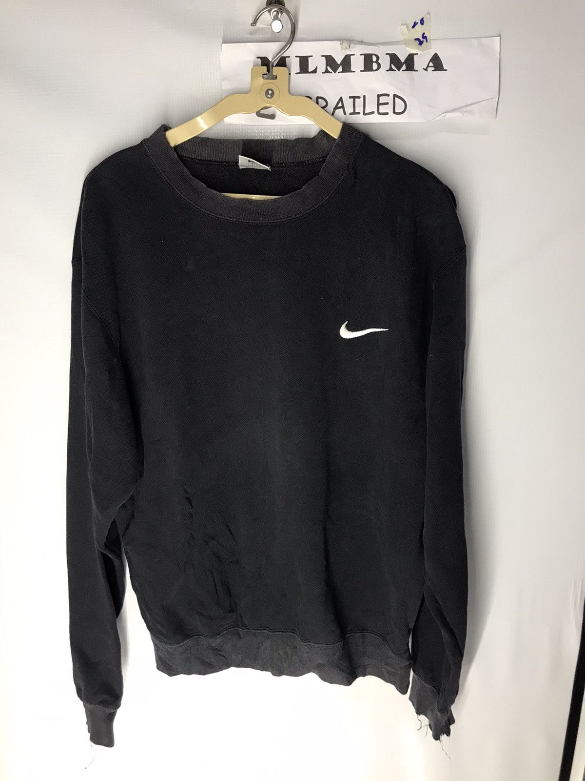 Nike × Vintage Vintage nike small embroidered swoosh distressed sweatshirt Size US M / EU 48-50 / 2 - 11 Thumbnail