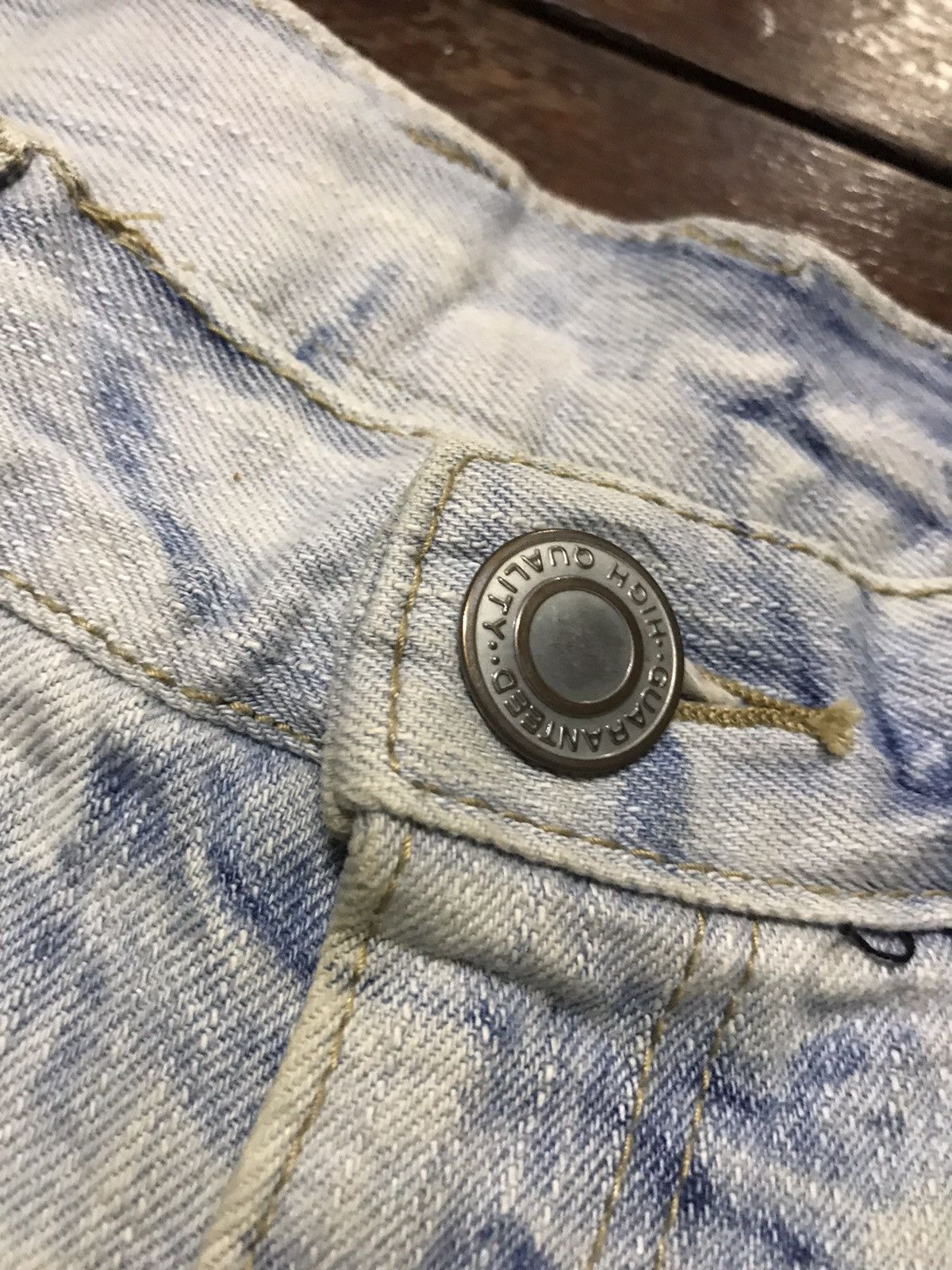 Japanese Brand Unbrand distressed denim acid wash shortpant Size US 35 - 3 Thumbnail
