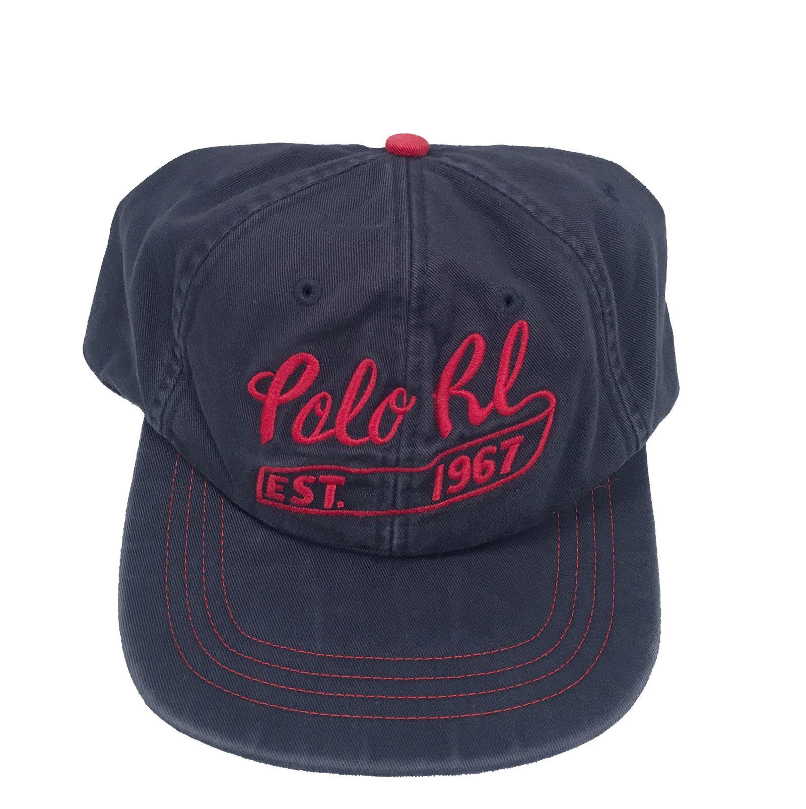 Polo Ralph Lauren NEW VINTAGE Polo Ralph Lauren Baseball Hat Navy Red Polo RL Size ONE SIZE - 1 Thumbnail