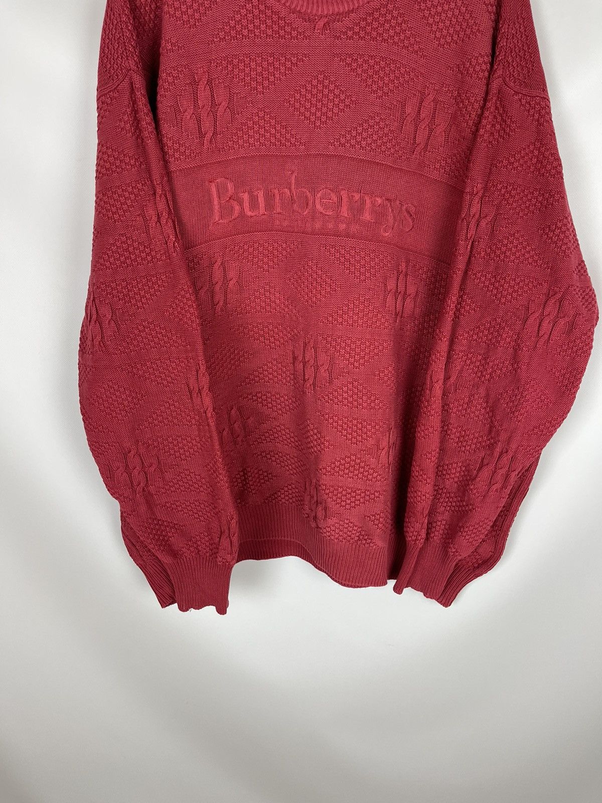 Burberry Burberrys of London vintage knit oversized sweater big logo Size US XL / EU 56 / 4 - 5 Thumbnail