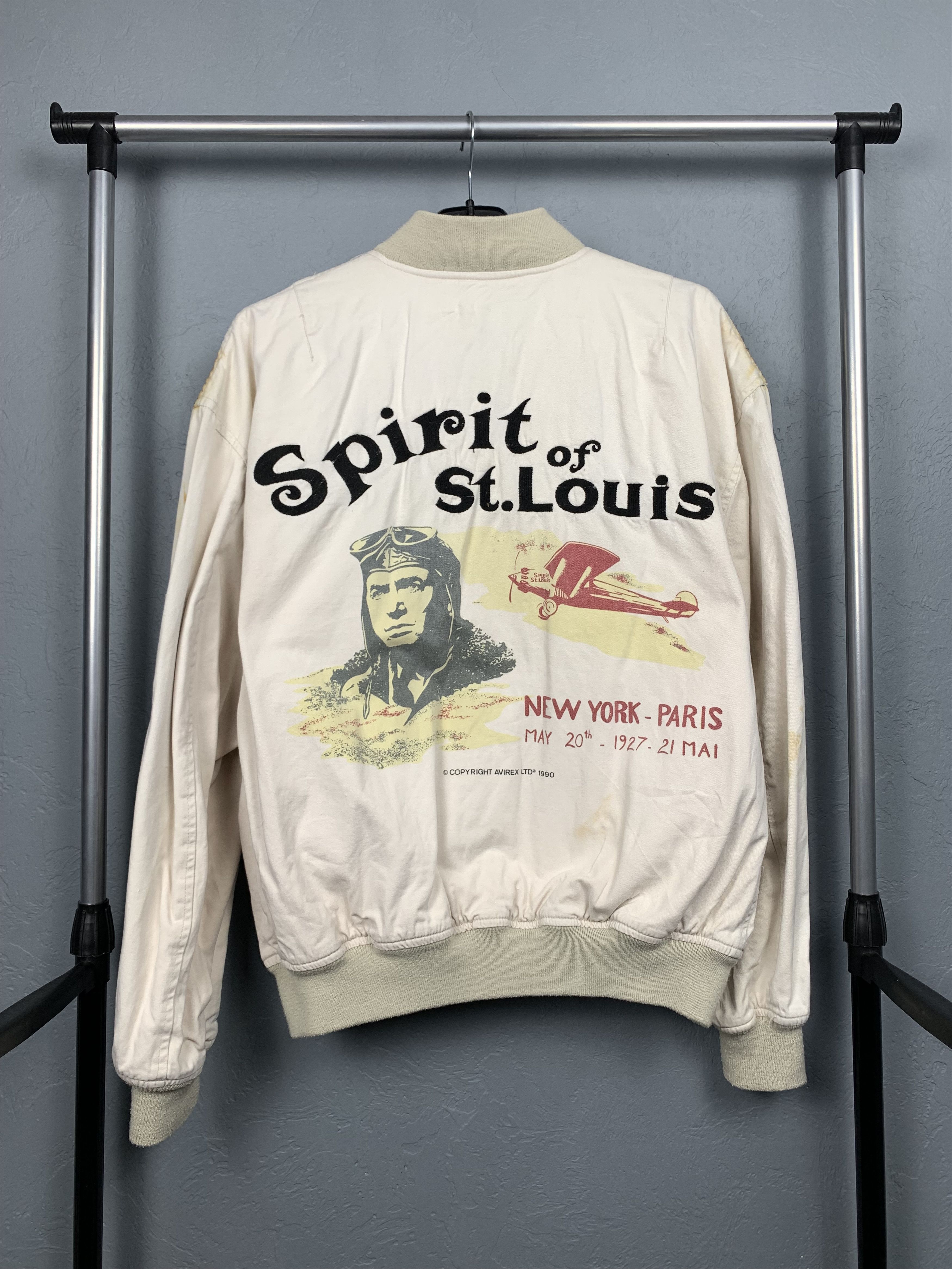 Avirex RARE Avirex 1990 Vintage Bomber Jacket Spirits Of St. Louis Size US L / EU 52-54 / 3 - 1 Thumbnail