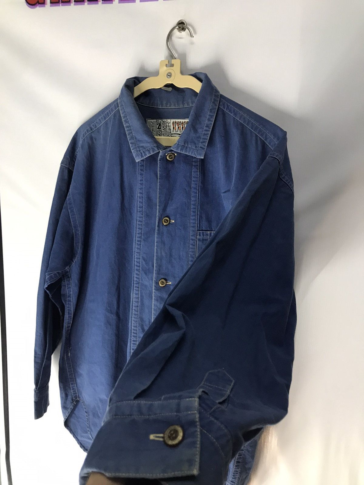 Hai Sporting Gear × Issey Miyake × Japanese Brand hai sporting gear by issey miyake button up denim shirt Size US L / EU 52-54 / 3 - 10 Thumbnail