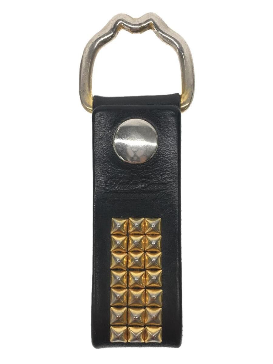 image of Undercover Studded Leather Belt Key Chain in Black, Men's