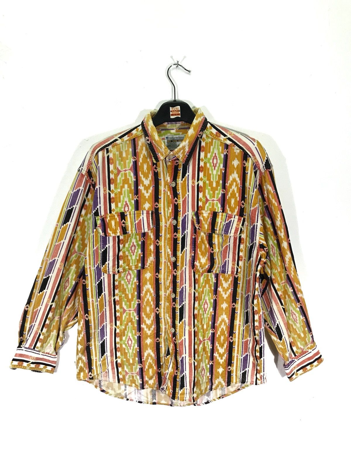 Japanese Brand × Vintage Vintage Japanese Brand Free Farm Hand Abstract Flannel Shirt Size US M / EU 48-50 / 2 - 1 Thumbnail