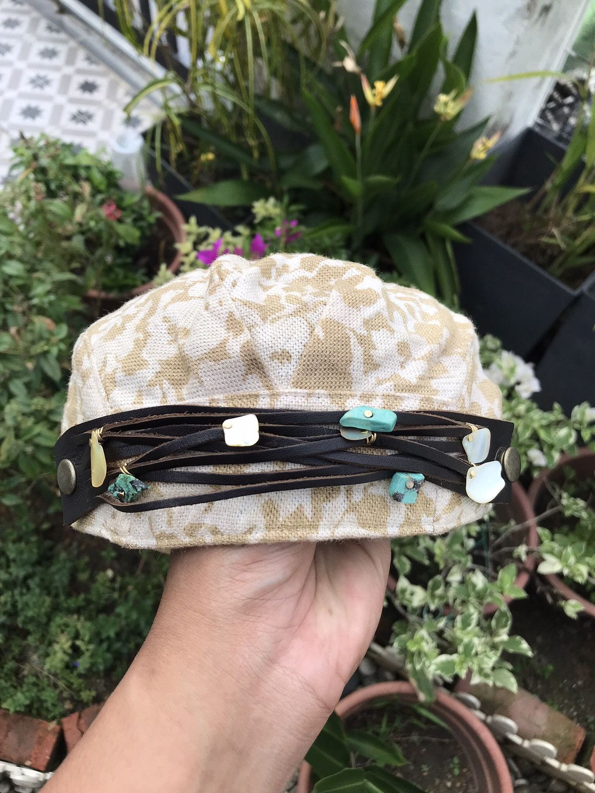 CA4LA ACCEPT OFFER 💥 CA4LA FLORA FLAT CAP HAT WITH STONES🇯🇵 Size ONE SIZE - 3 Thumbnail