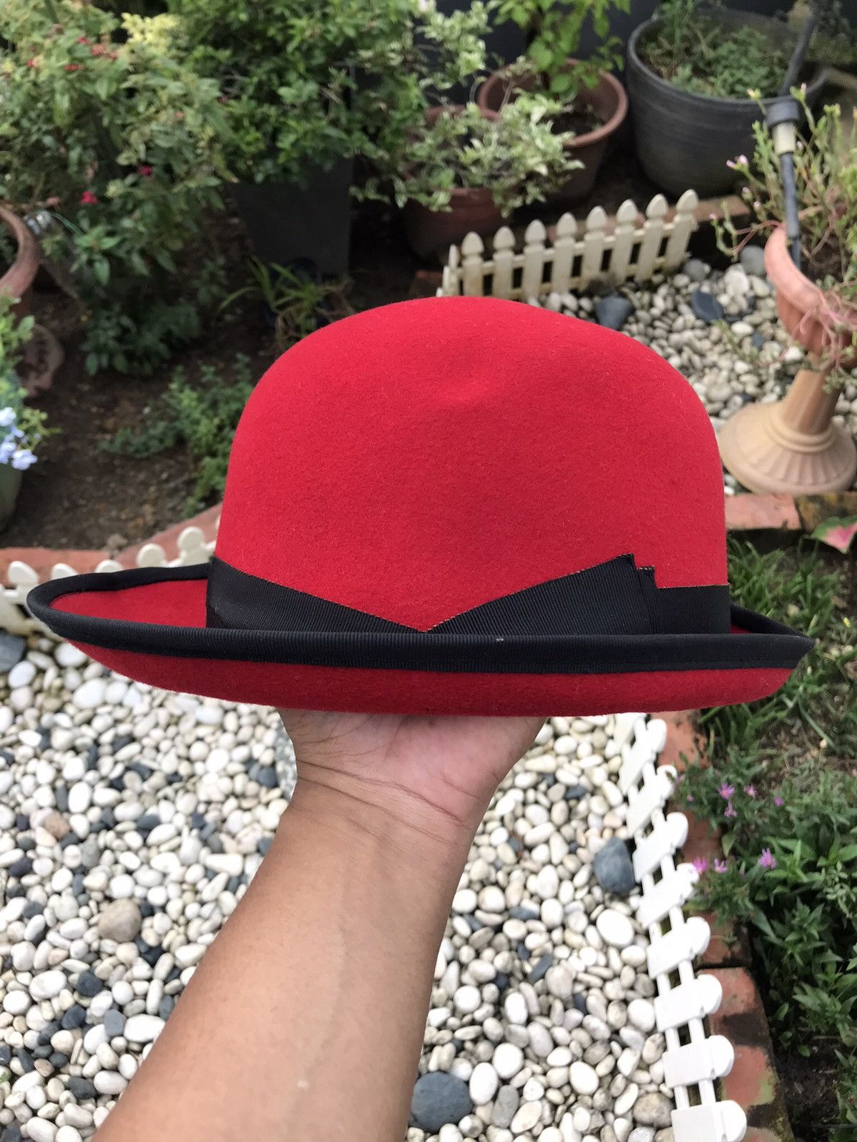 CA4LA × Japanese Brand × Vintage OFFER 💥 RED BOWLER BRETON KETTLE BRIM HAT BY CA4LA 🇯🇵 Size ONE SIZE - 1 Thumbnail