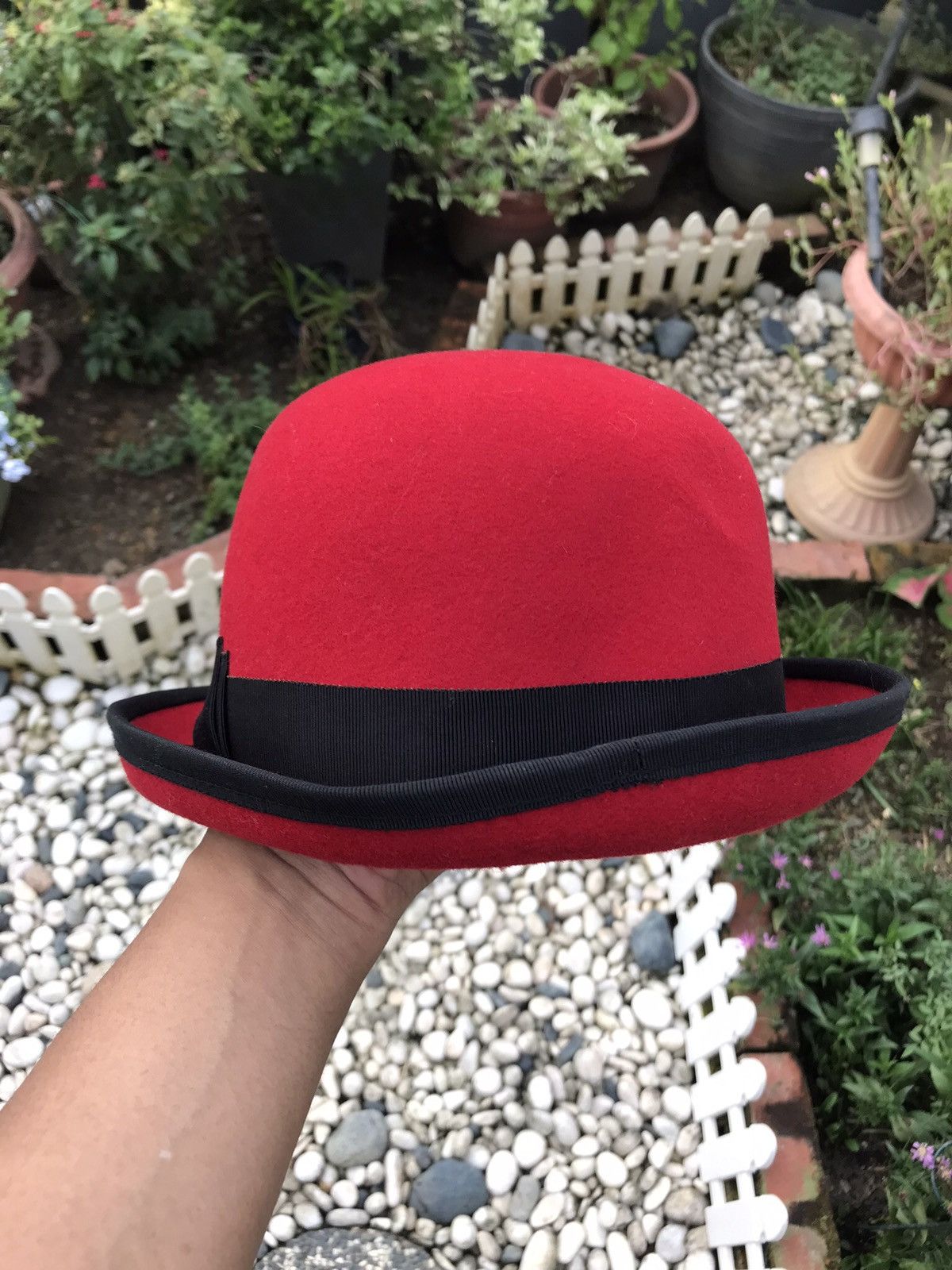 CA4LA × Japanese Brand × Vintage OFFER 💥 RED BOWLER BRETON KETTLE BRIM HAT BY CA4LA 🇯🇵 Size ONE SIZE - 3 Thumbnail