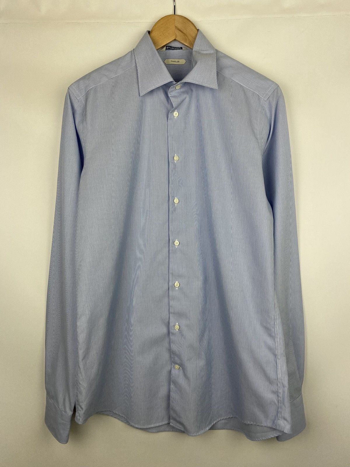Suitsupply Suitsupply Traveler men’s striped slim fit button up shirt Size US M / EU 48-50 / 2 - 3 Thumbnail