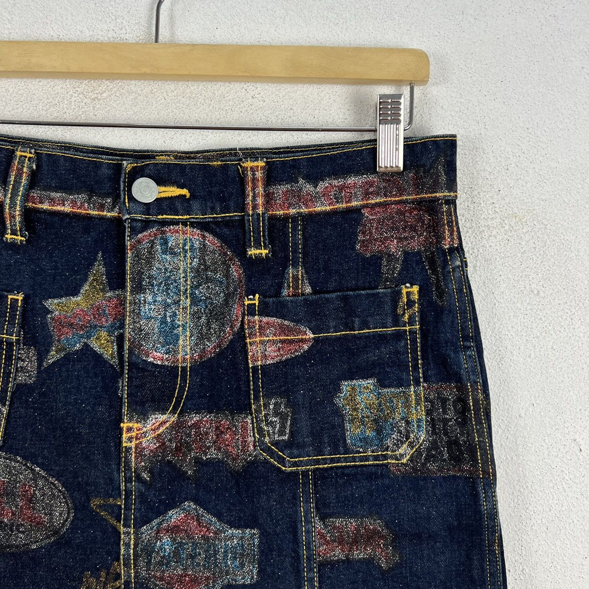 Hysteric Glamour BLUE DENIM SHORT SKIRT HYSTERIC GLAMOUR JAPAN FULL PRINT Size 30" / US 8 / IT 44 - 3 Thumbnail