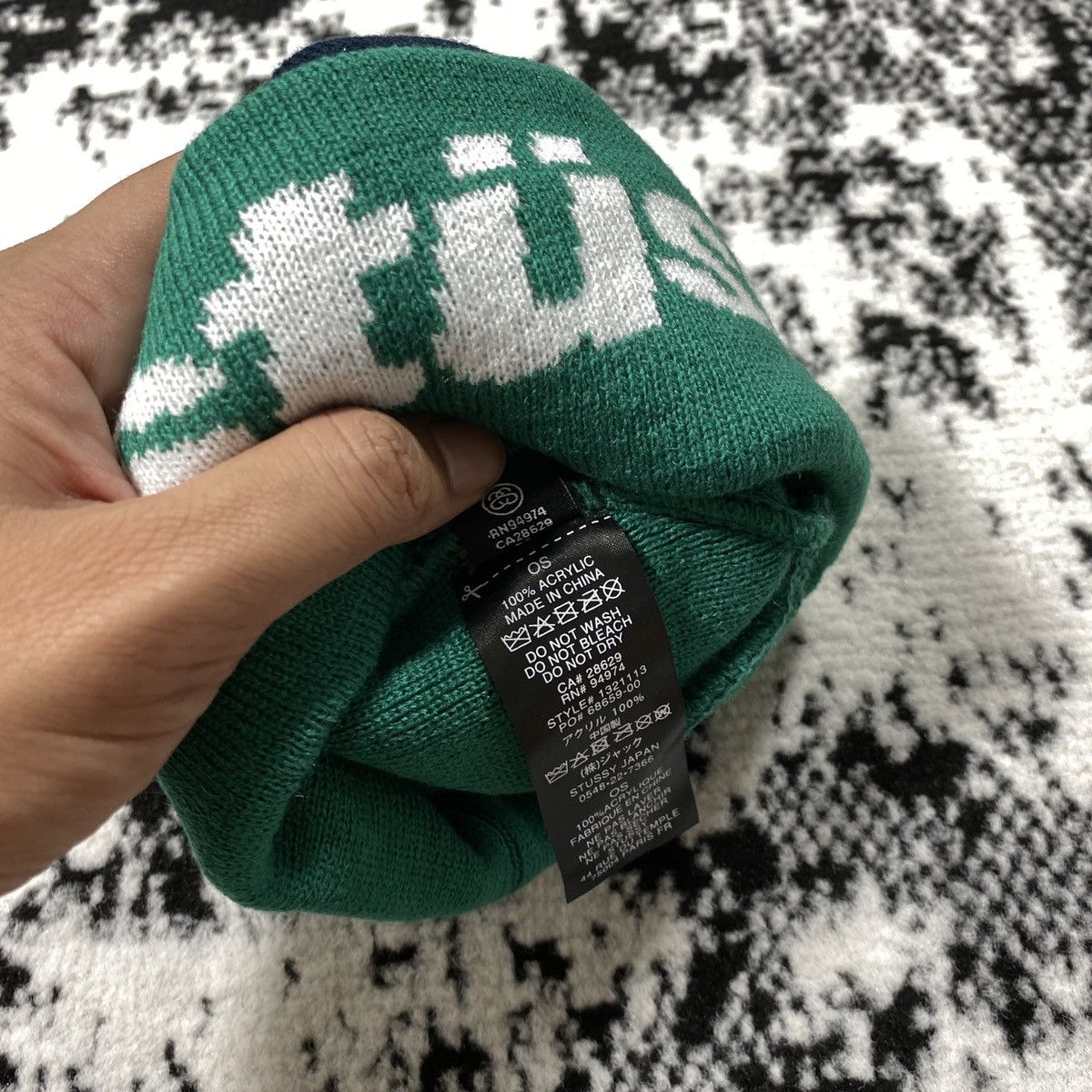 Stussy STUSSY JACQUARD BEANIE HAT NAVY Size ONE SIZE - 4 Thumbnail