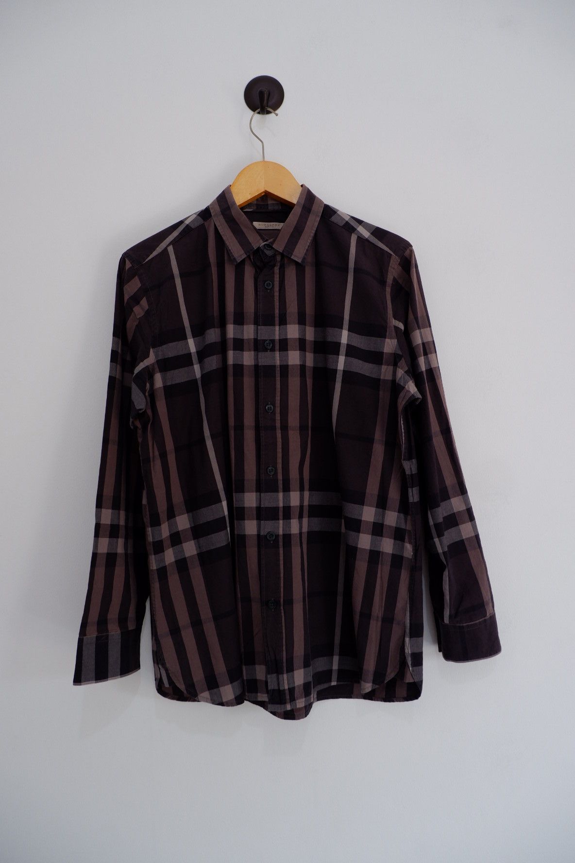 Burberry Burberry Grey Check Button Shirt Size US L / EU 52-54 / 3 - 1 Thumbnail