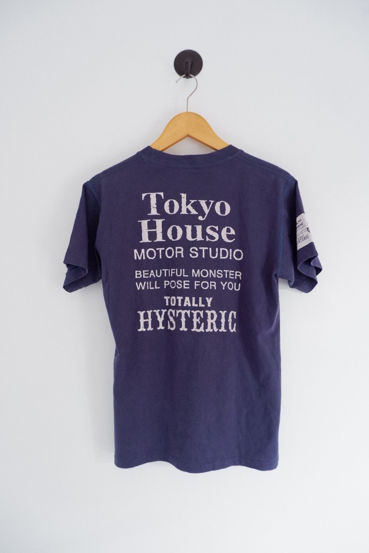 image of Vintage Hysteric Glamour Motor Studio Tees | in Blue, Men's (Size Small)