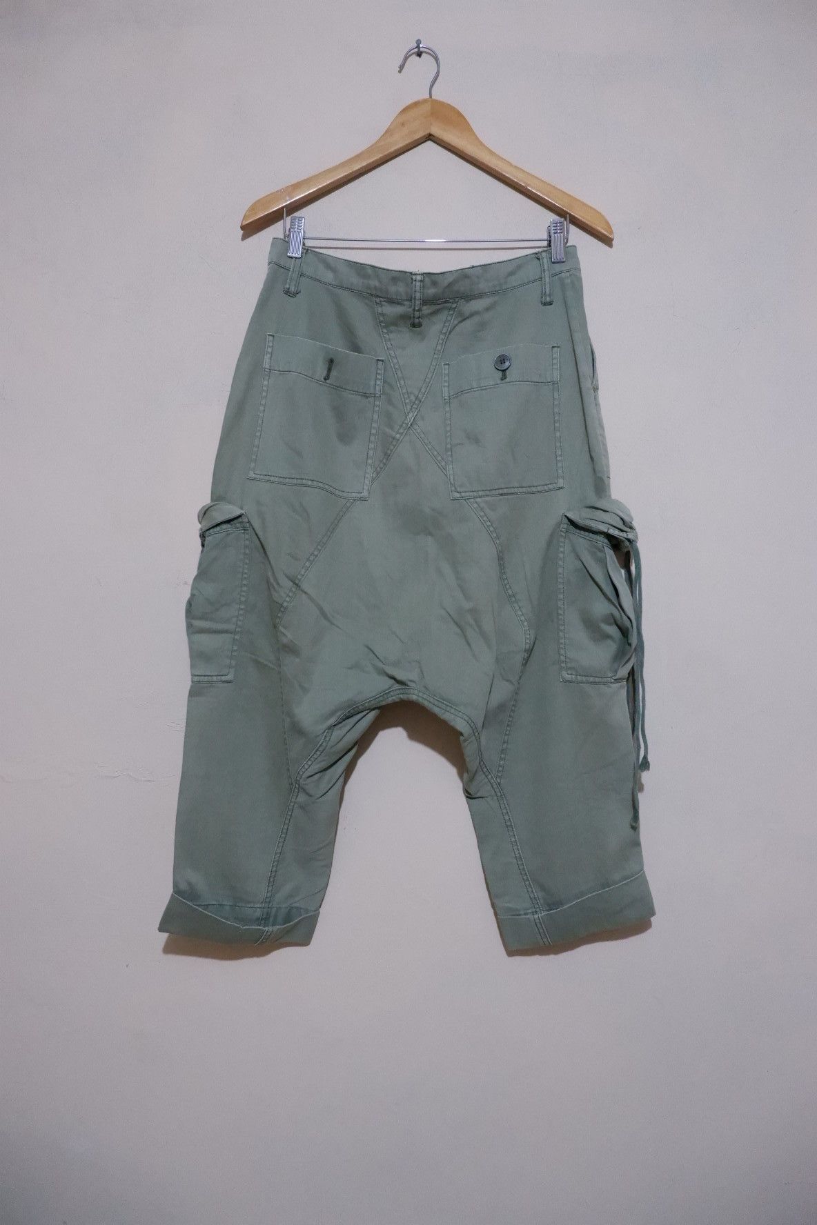 Issey Miyake Ne-net Military Cargo Drop Crotch Crop Pants Size US 30 / EU 46 - 2 Thumbnail