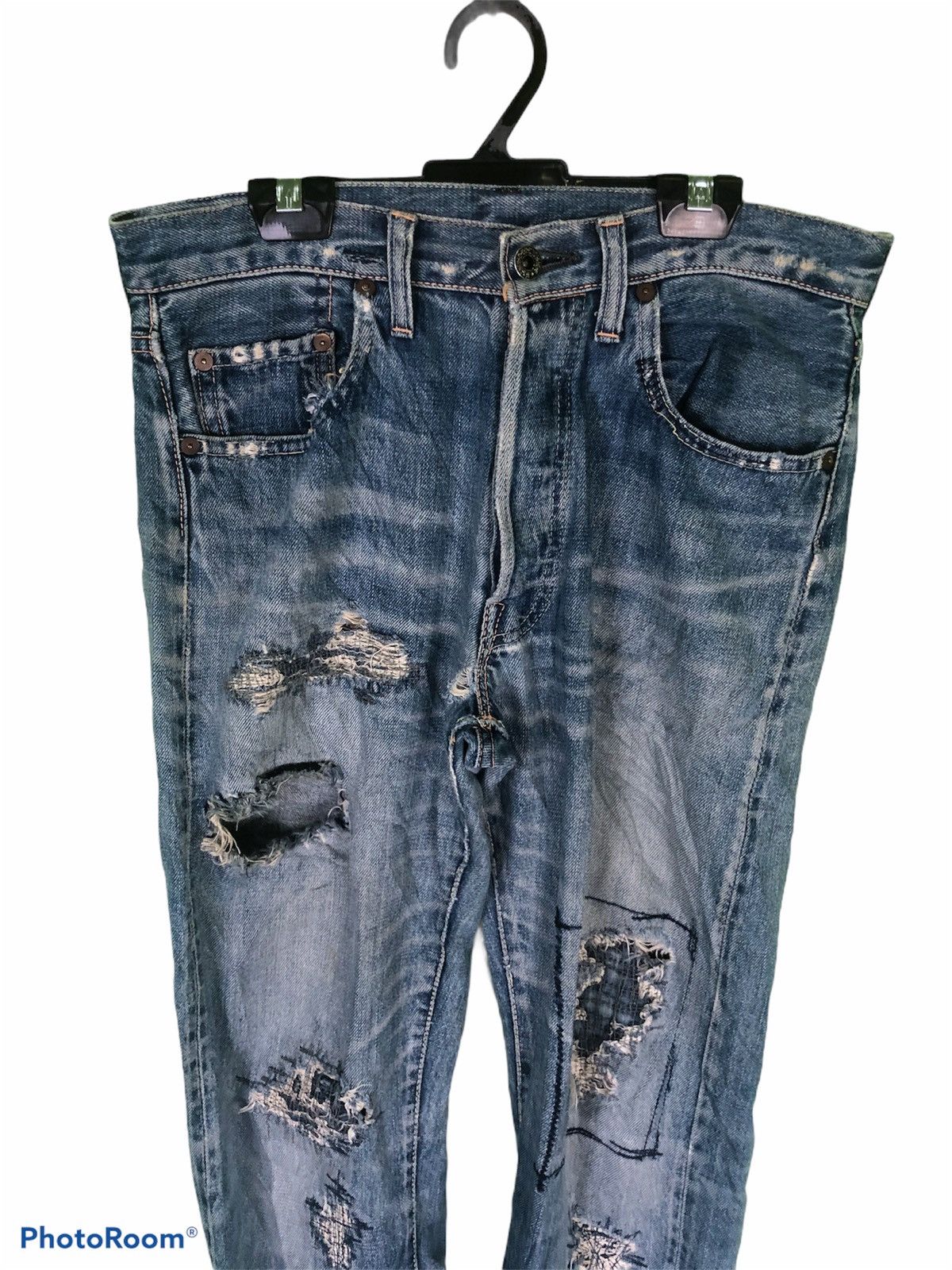Seditionaries THRASHED 🔥Distressed selvedge denim New Max Size US 29 - 3 Thumbnail
