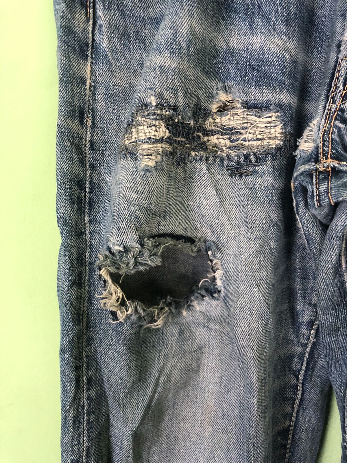 Seditionaries THRASHED 🔥Distressed selvedge denim New Max Size US 29 - 13 Thumbnail