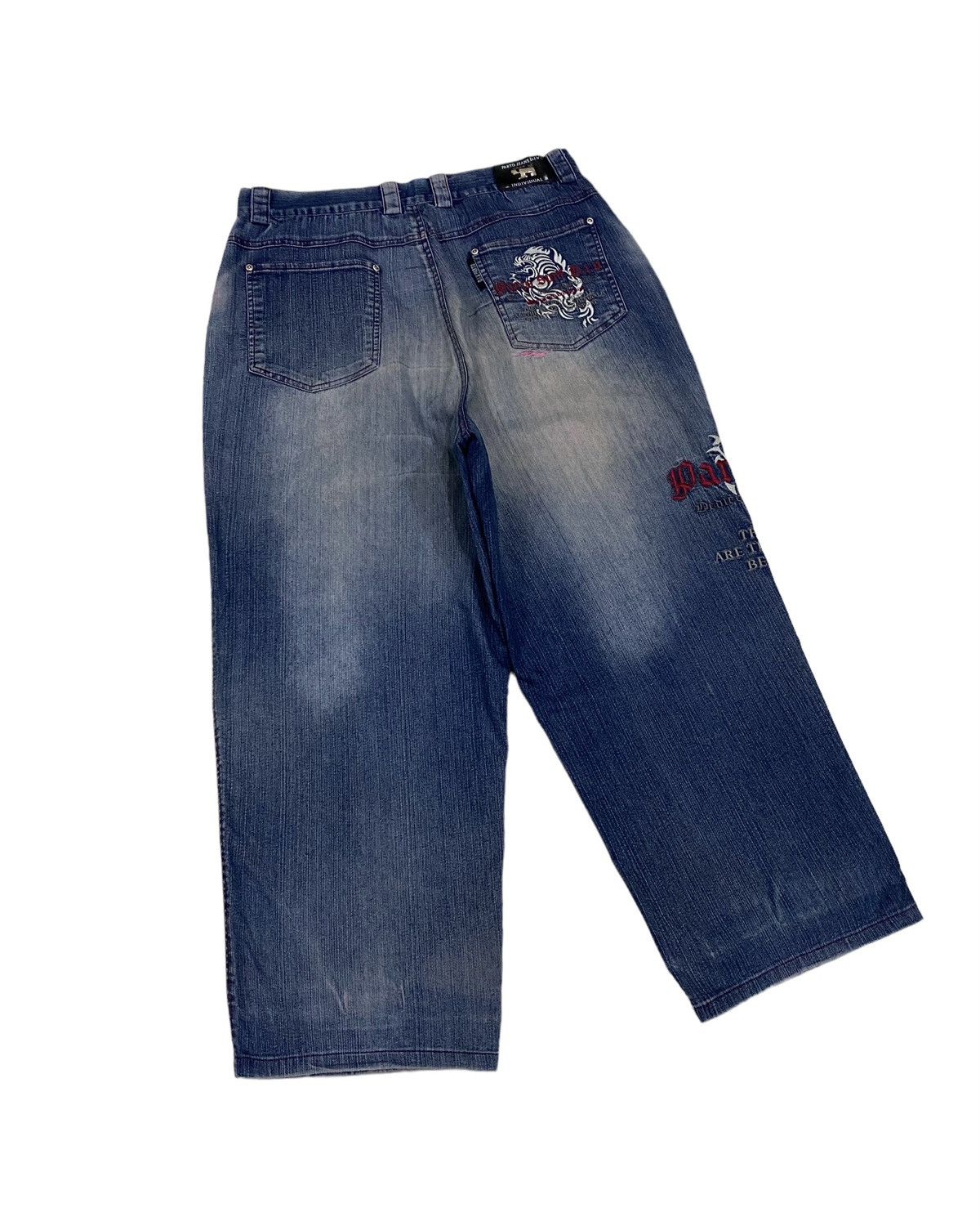 If Six Was Nine BAGGY🔥VINTAGE JAPANESE PARTO JEANS EMBROIDERY DENIM JEANS Size US 33 - 4 Thumbnail