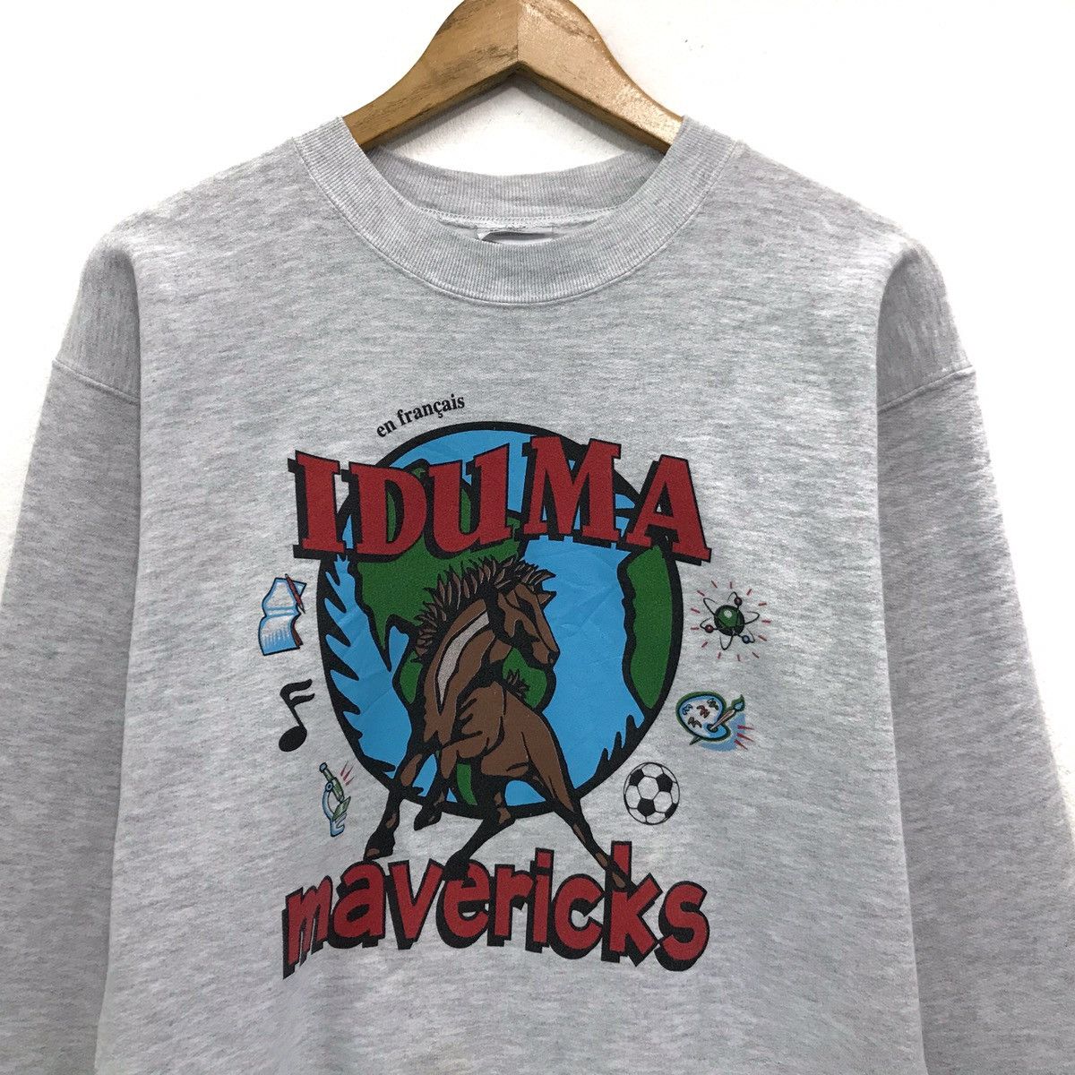 Vintage Vintage Hanes Sweatshirt Big Logo Iduma Mavericks School Size US M / EU 48-50 / 2 - 2 Thumbnail