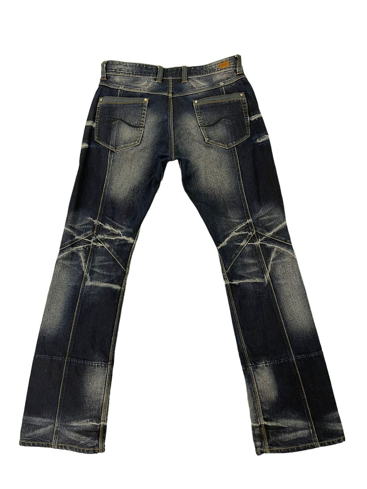 Japanese Brand Flare Jeans Nicole Club Acid Wash Boot Cut Denim 4🟦7 Size US 33 - 2 Thumbnail