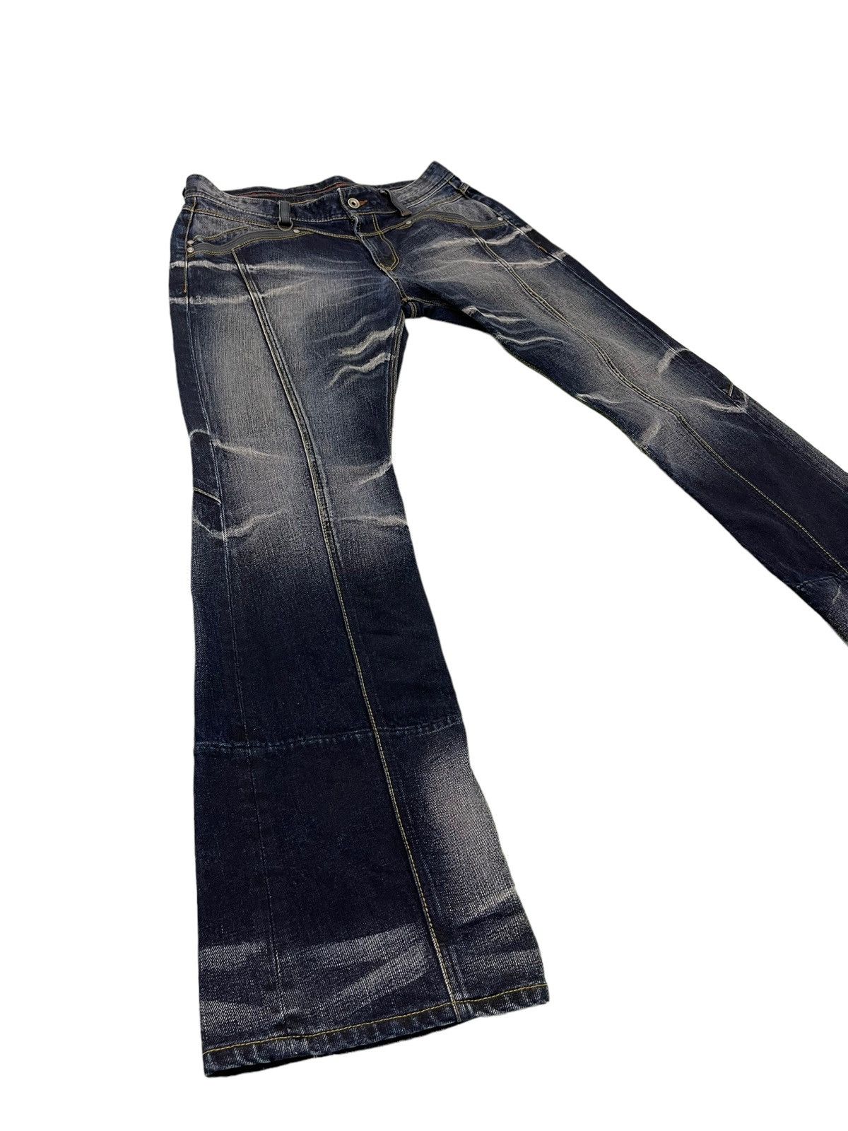 Japanese Brand Flare Jeans Nicole Club Acid Wash Boot Cut Denim 4🟦7 Size US 33 - 12 Thumbnail