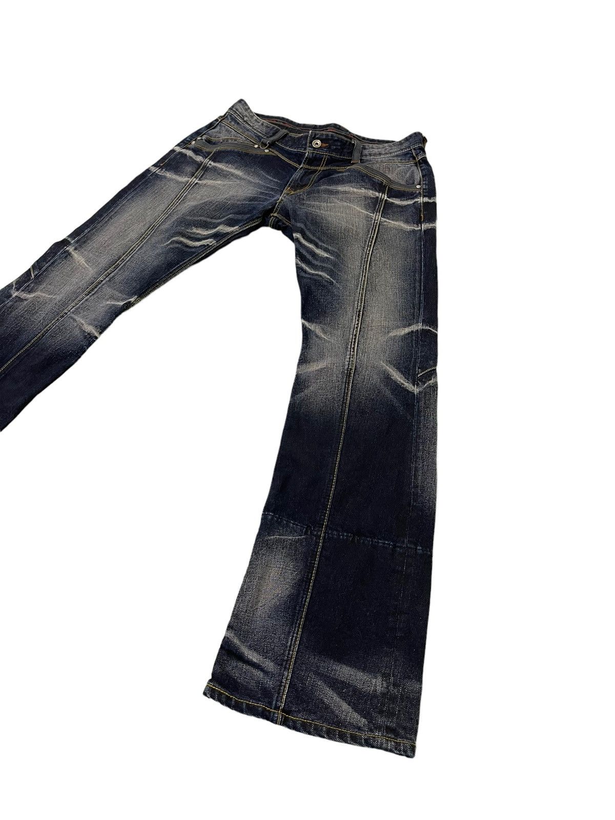 Japanese Brand Flare Jeans Nicole Club Acid Wash Boot Cut Denim 4🟦7 Size US 33 - 13 Thumbnail