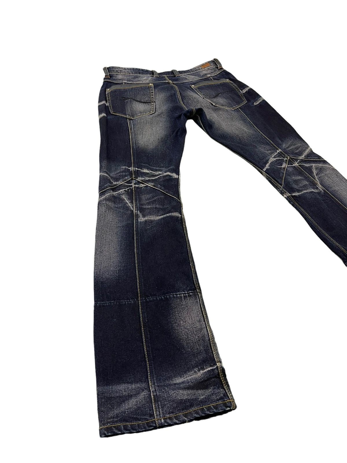 image of Hype Flare Jeans Nicole Club Acid Wash Boot Cut Denim 47 in Dark Blue, Men's (Size 33)