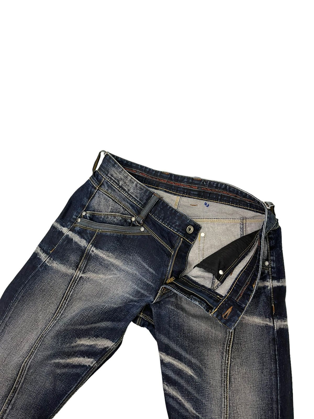 Japanese Brand Flare Jeans Nicole Club Acid Wash Boot Cut Denim 4🟦7 Size US 33 - 21 Thumbnail