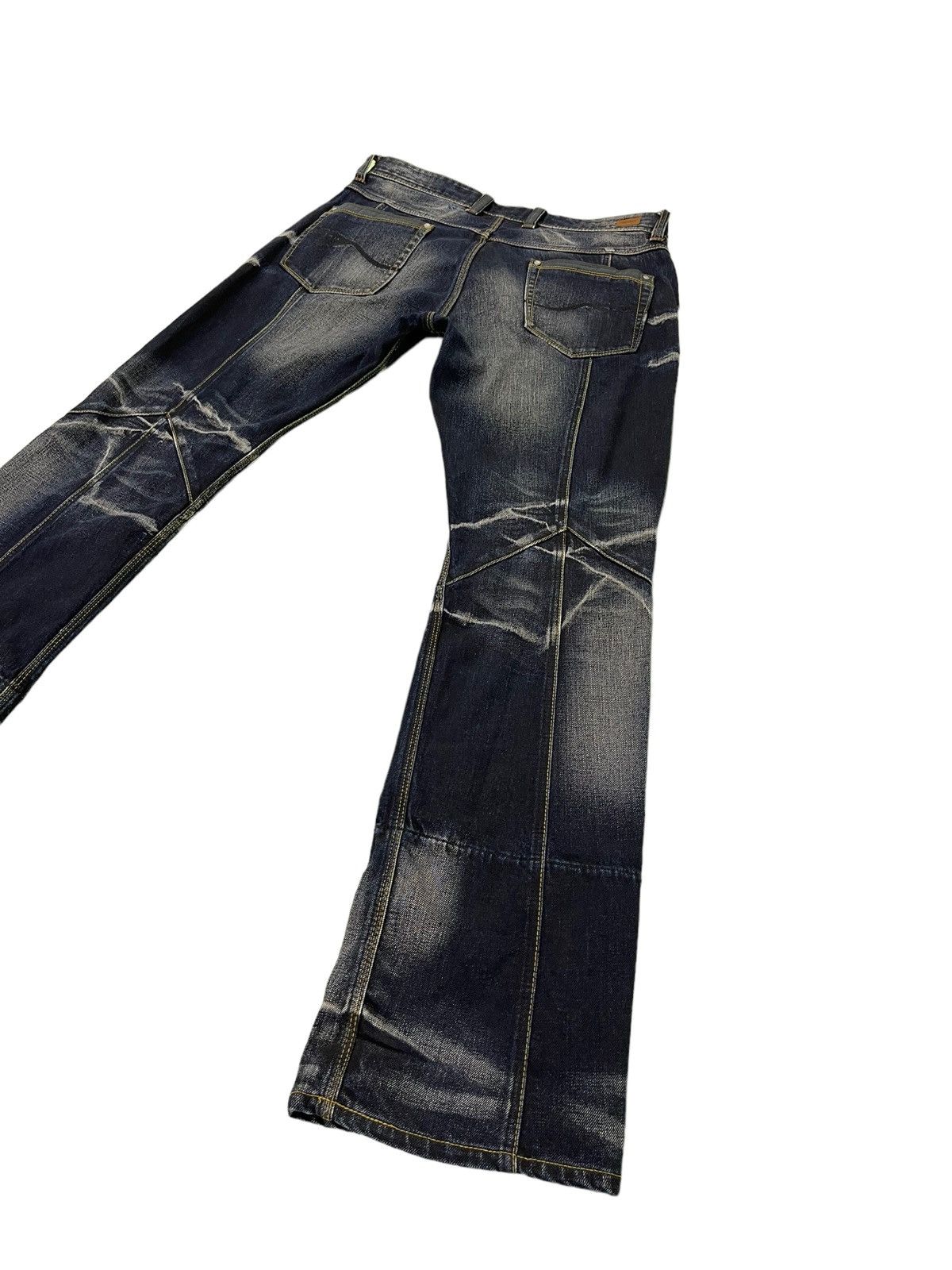 Japanese Brand Flare Jeans Nicole Club Acid Wash Boot Cut Denim 4🟦7 Size US 33 - 3 Thumbnail