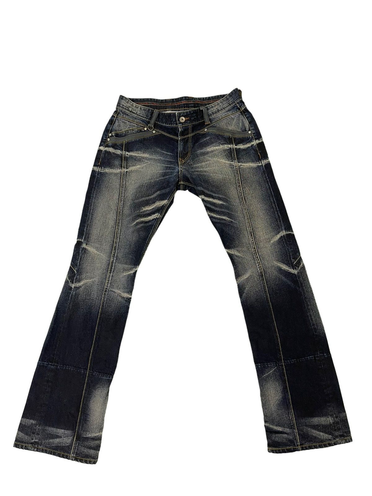 Japanese Brand Flare Jeans Nicole Club Acid Wash Boot Cut Denim 4🟦7 Size US 33 - 11 Thumbnail